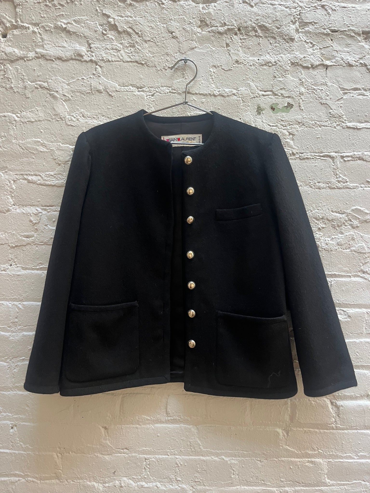 Saint Laurent Rive Gauche Black Wool Jacket