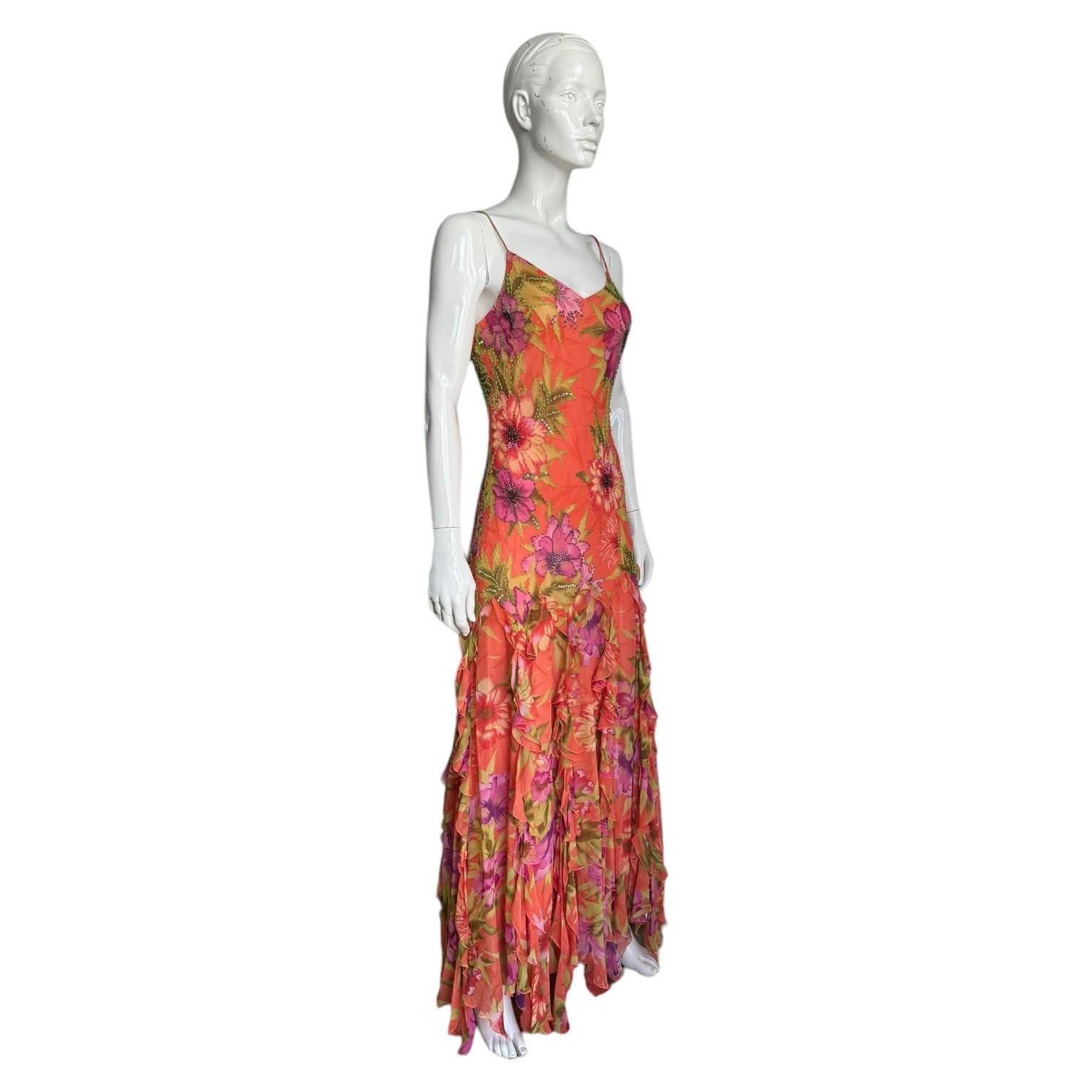 Avantgarde 2010s Silk Floral Dress