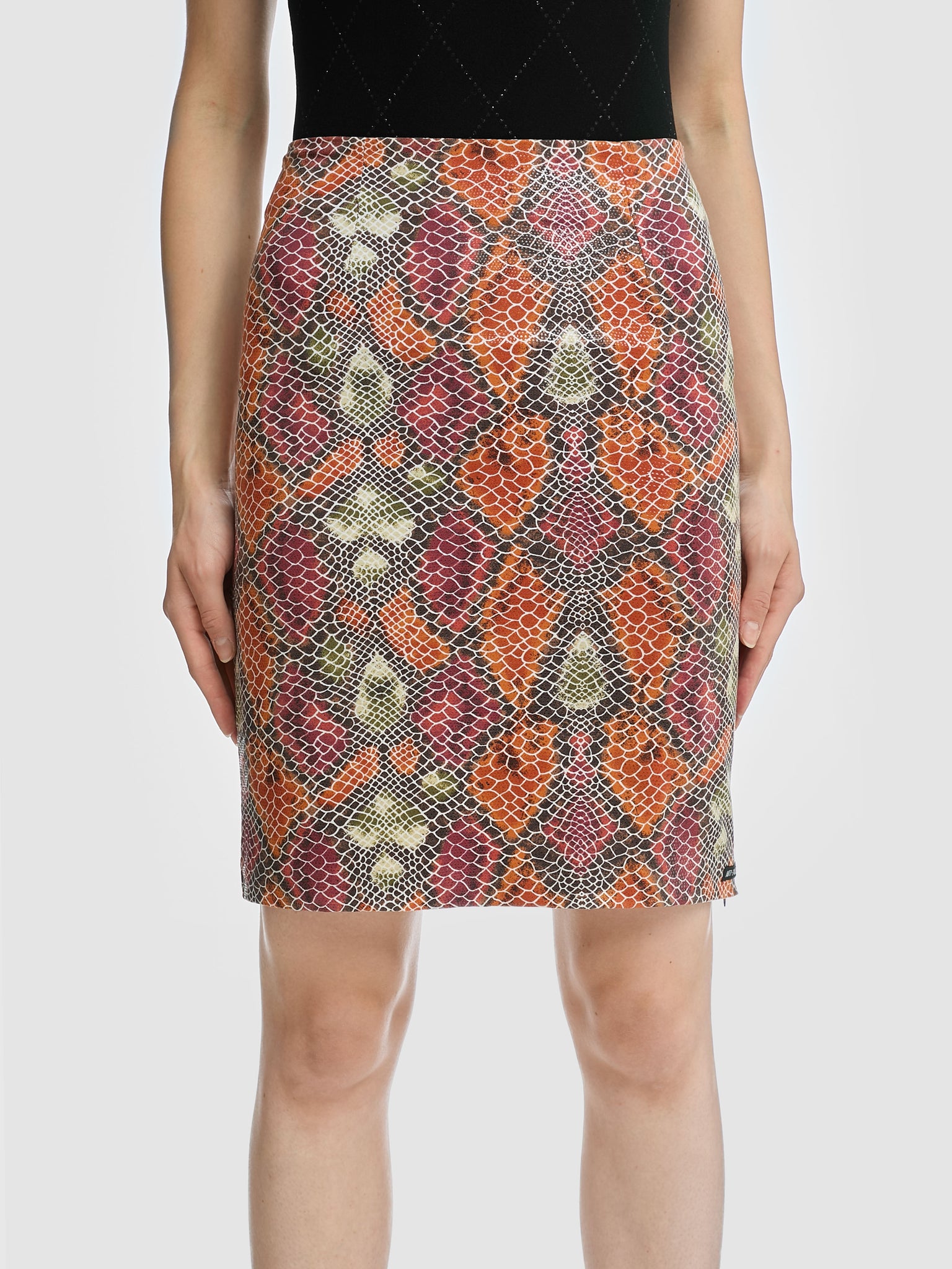 Anti-Flirt Snakeskin Midi Skirt