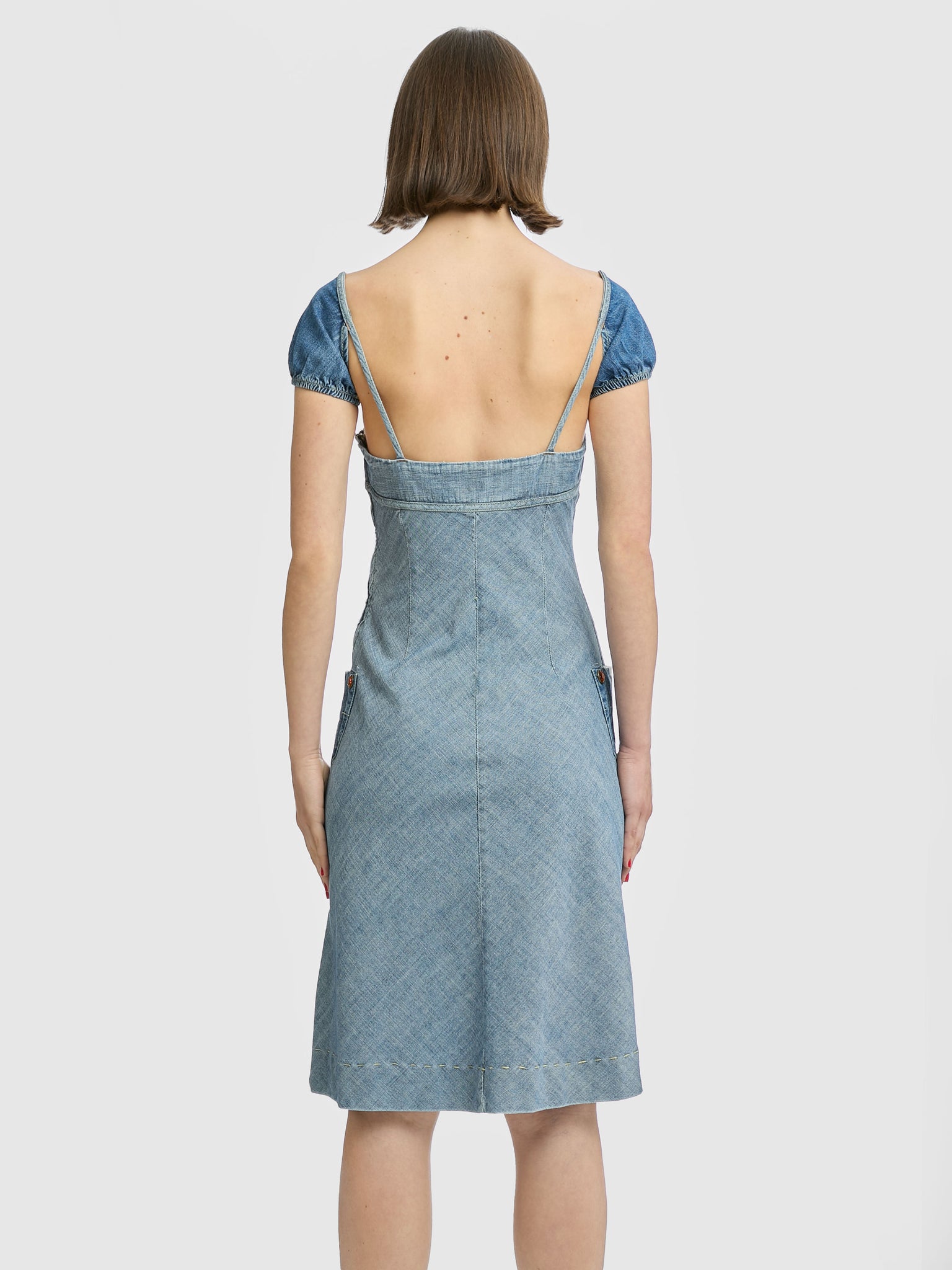 Nolita Denim Cap Sleeve Midi Dress