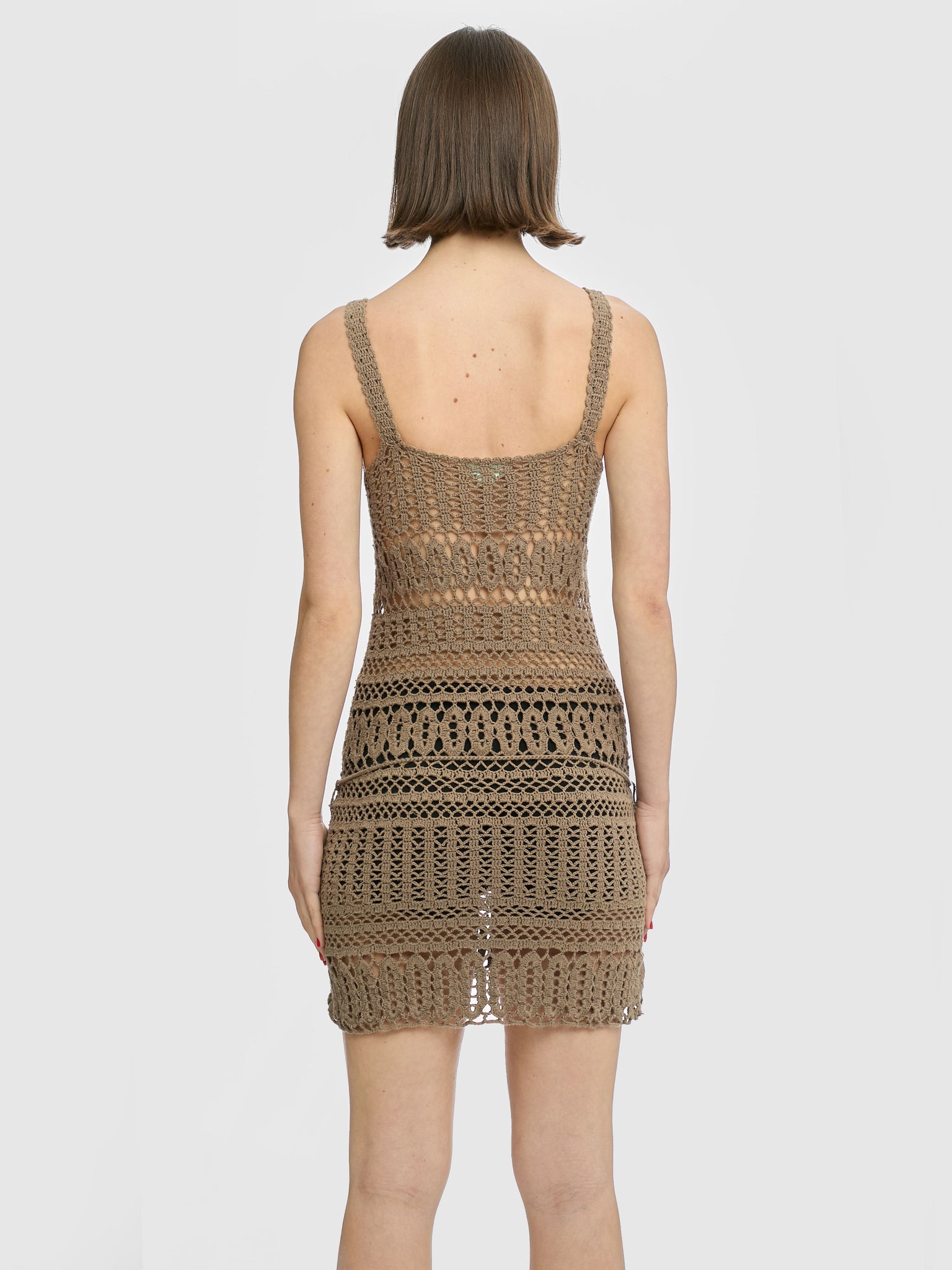 Killah Open Knit Crochet Mini Dress