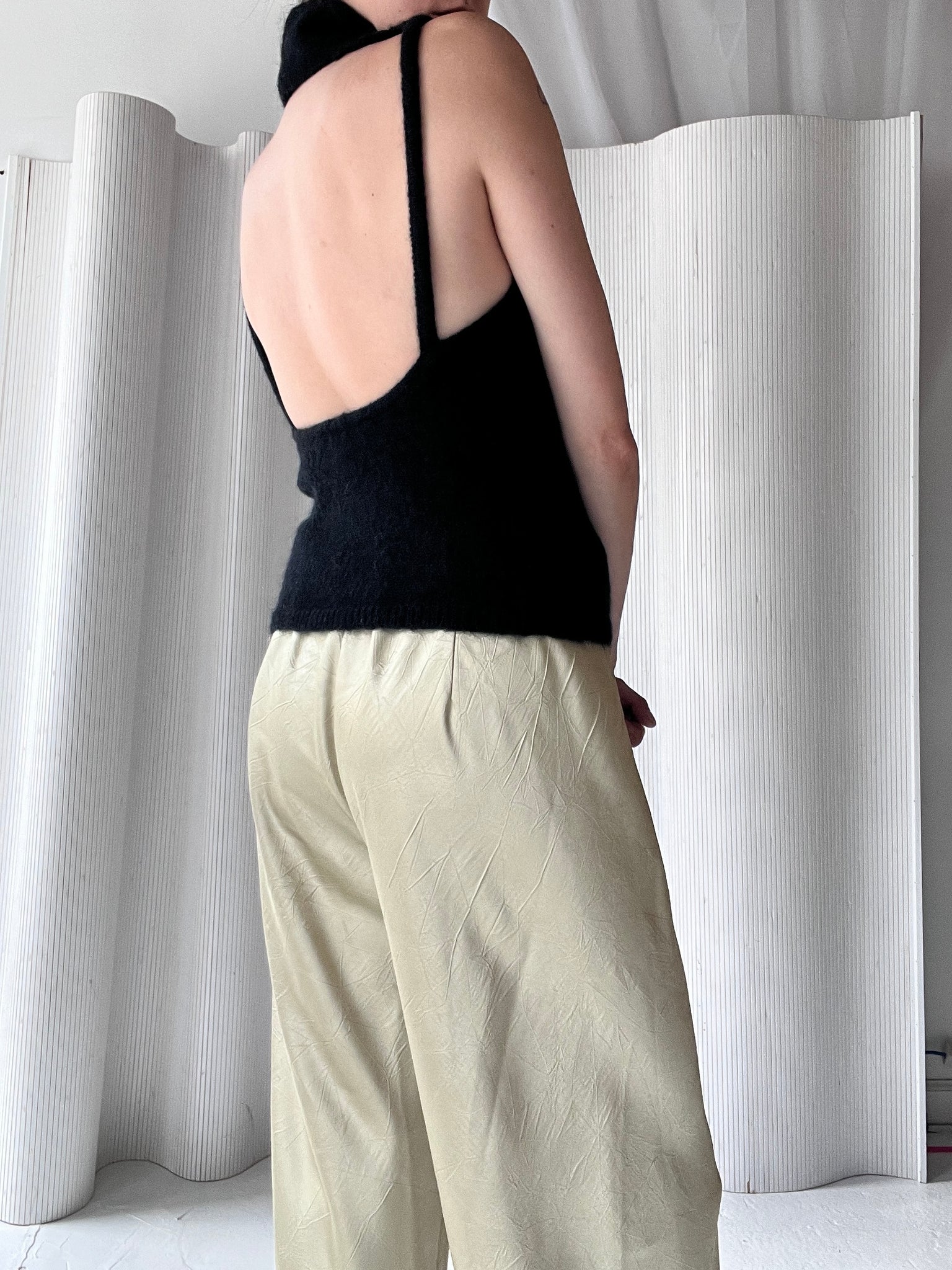 mohair backless tank