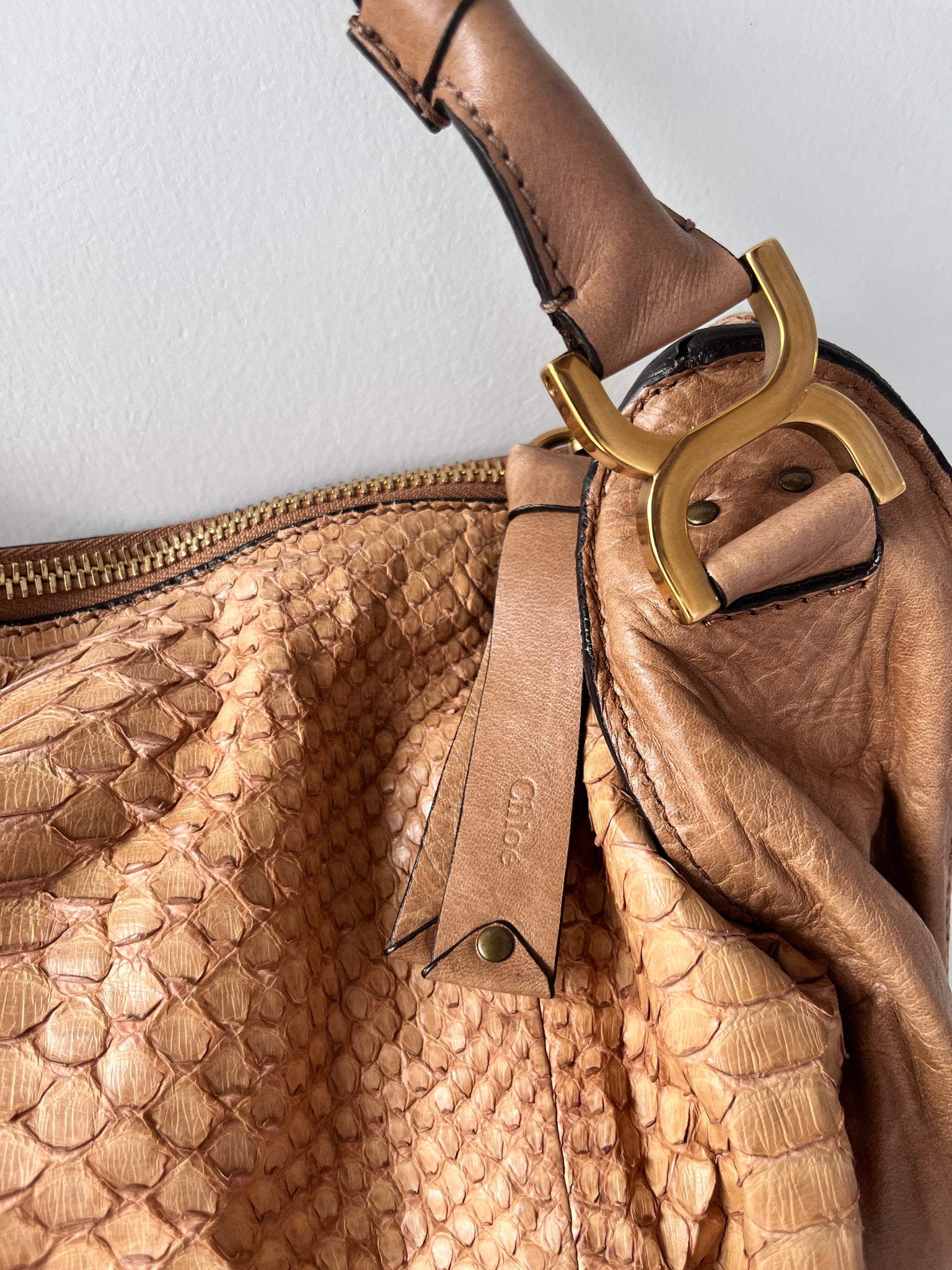 chloe marcie python bag