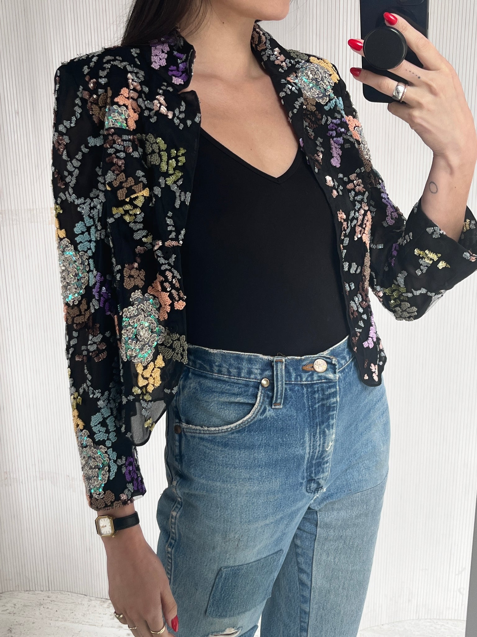 Armani beaded floral jacket