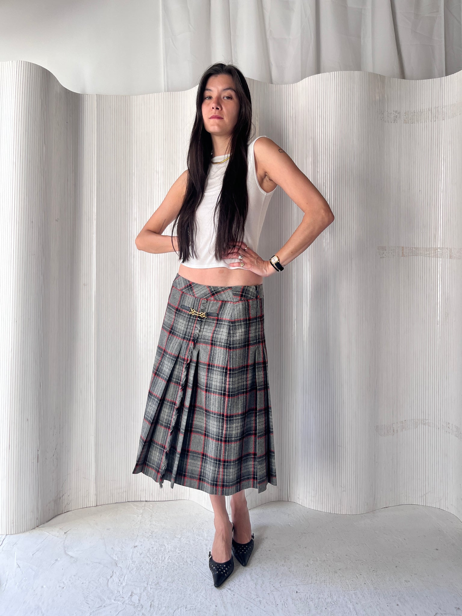 CELINE Plaid Skirt RTV