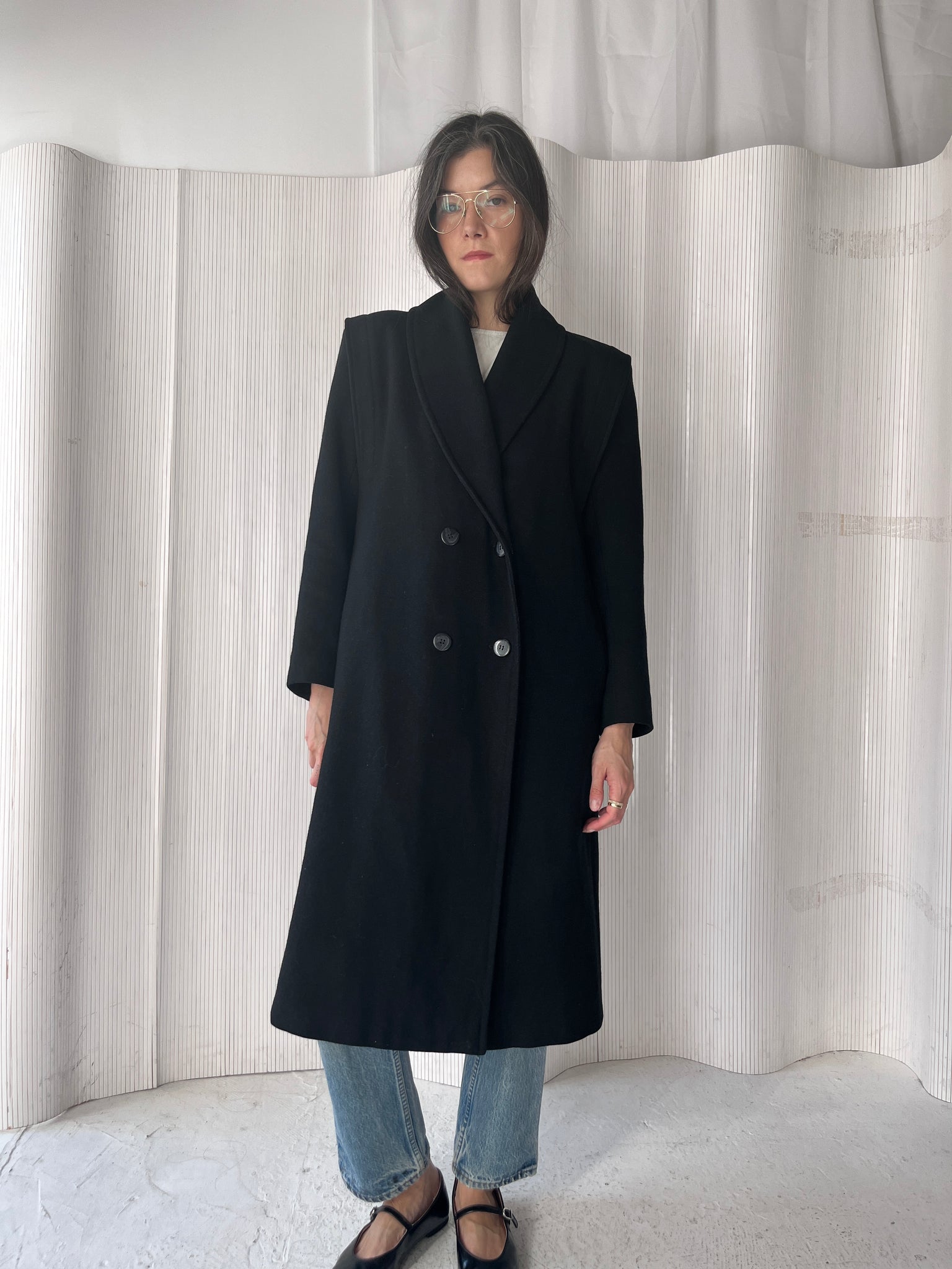 Black long wool coat