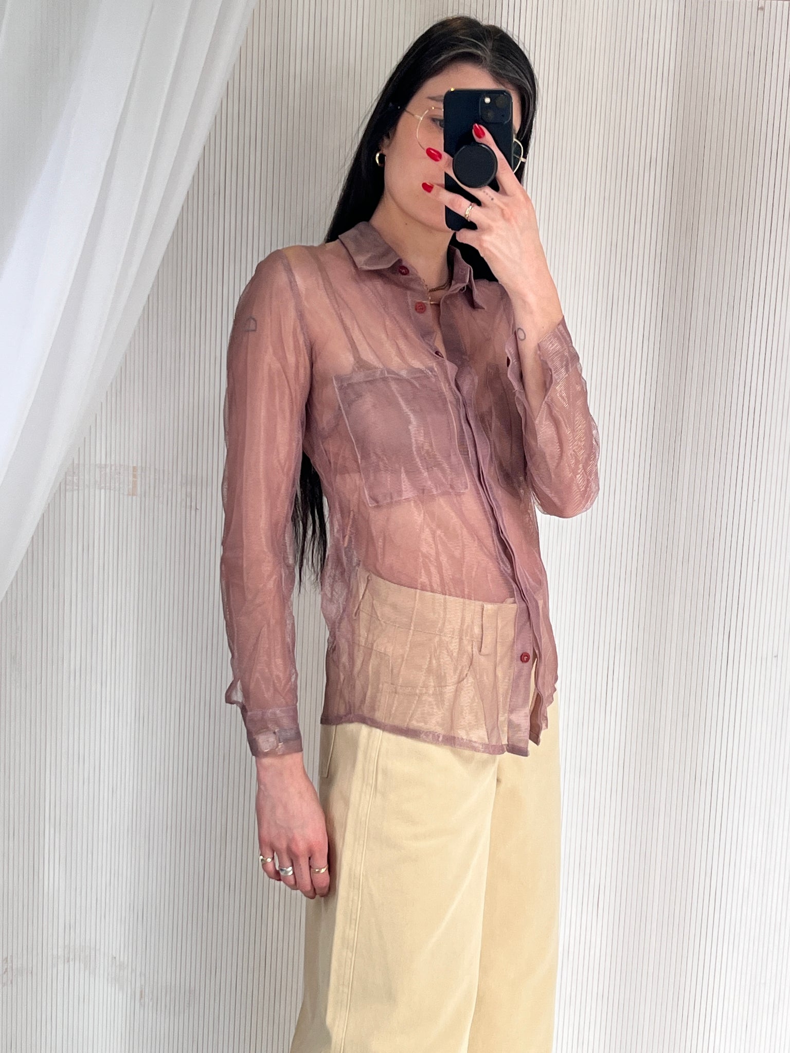 JACQUEMUS SHEER MESH SHIRT