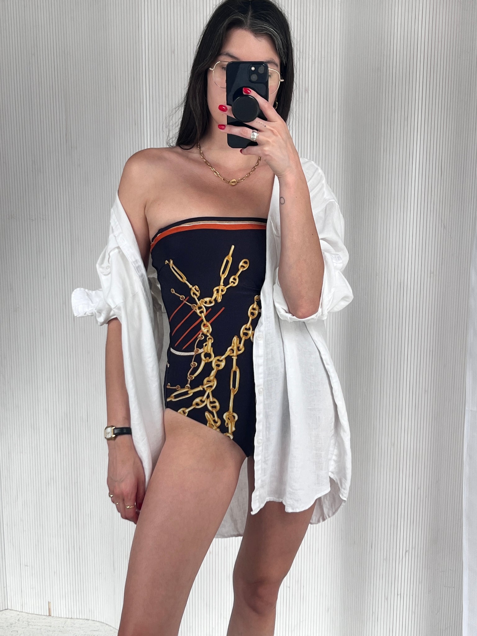 Vintage Chain Print One Piece