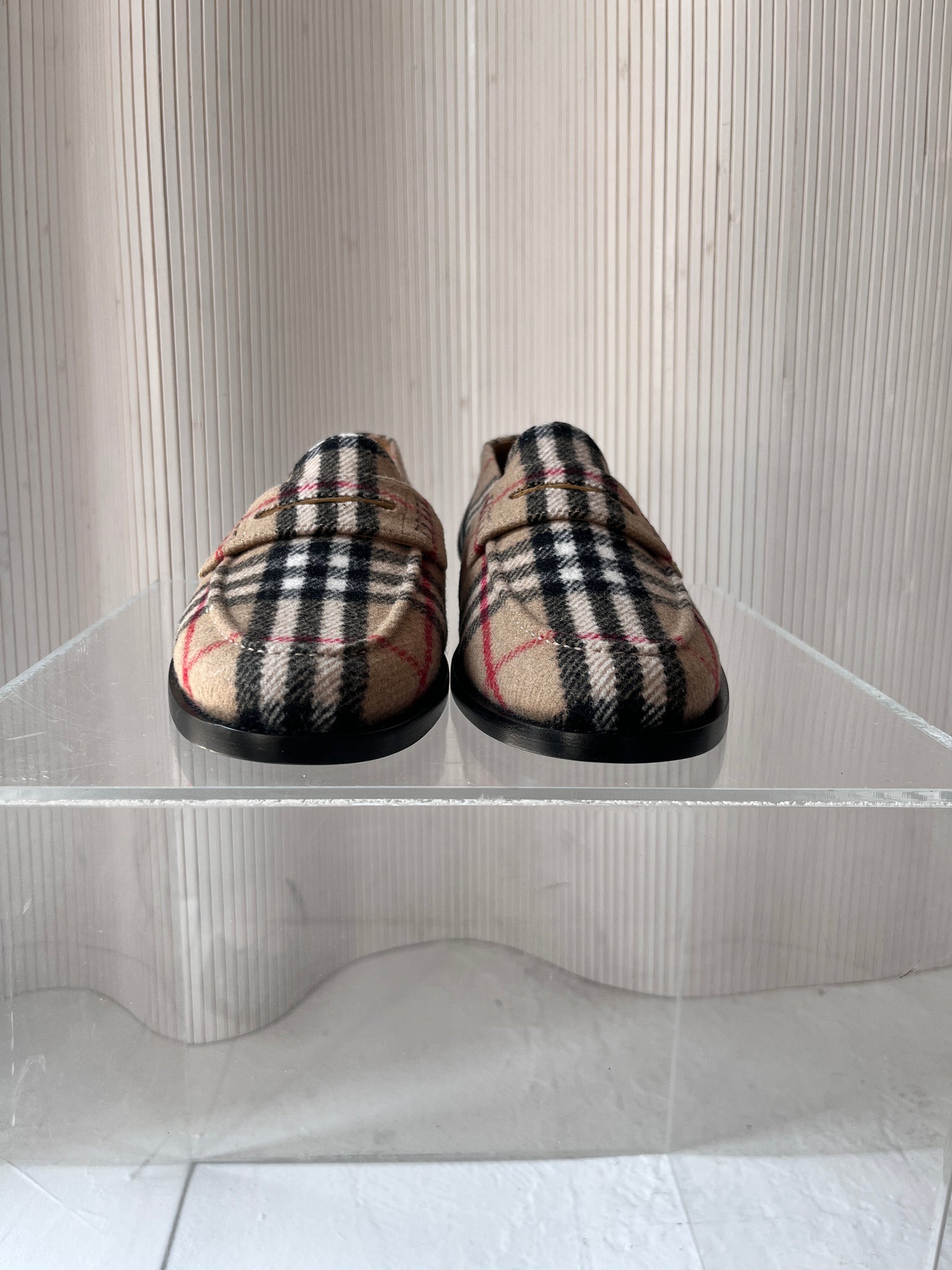 Burberry felt check loafer