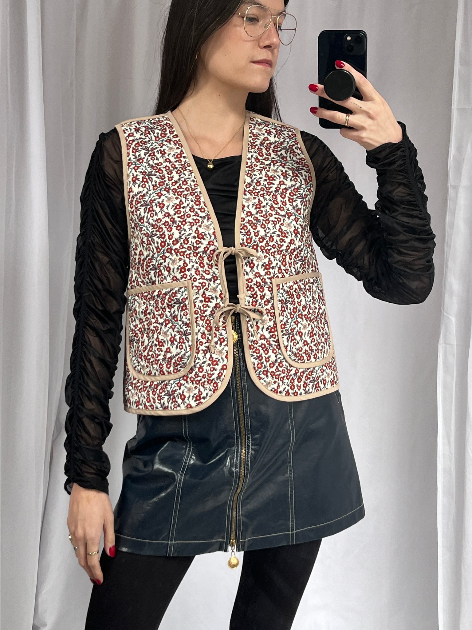 APOF floral reversible vest