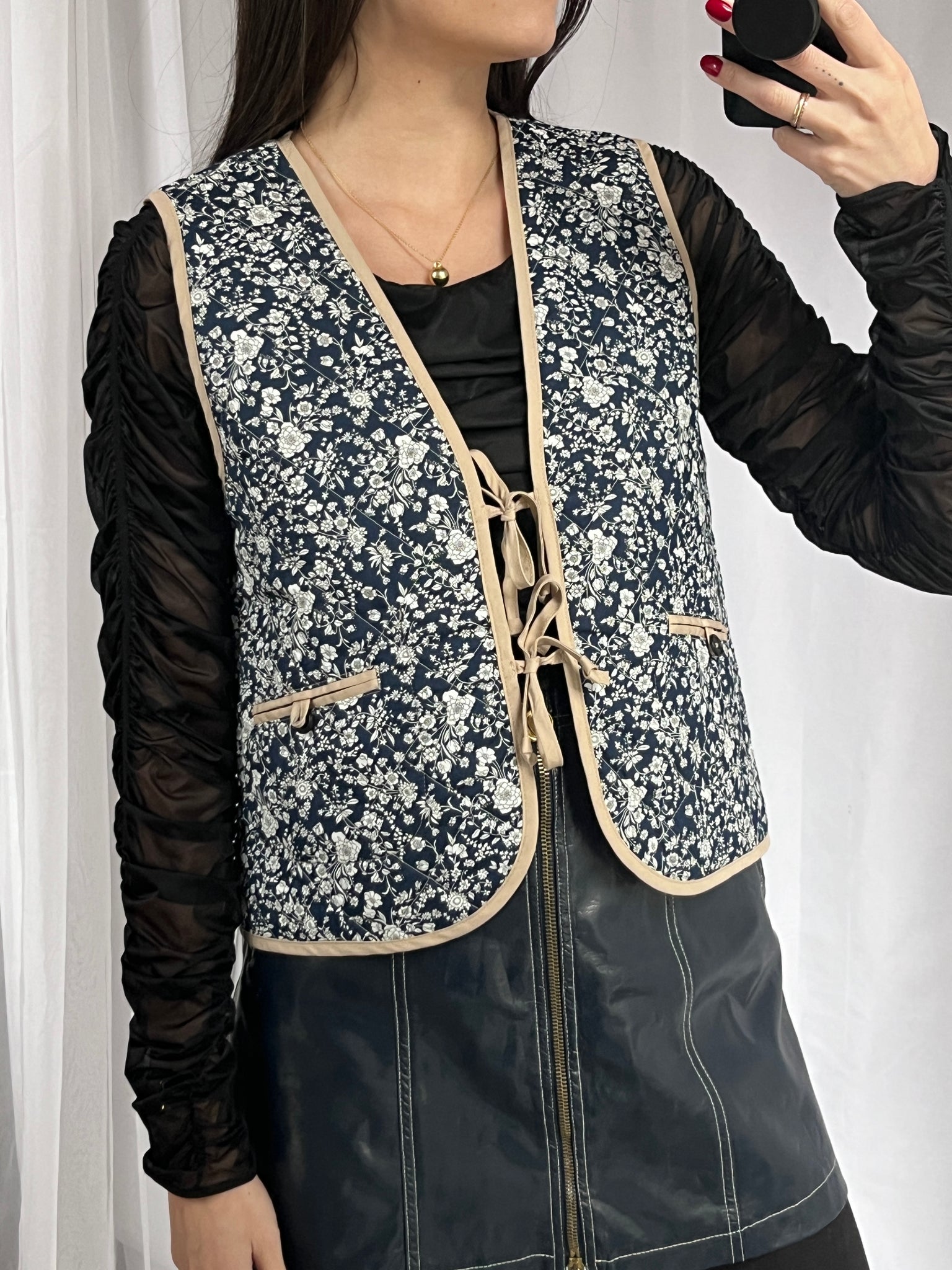 APOF floral reversible vest