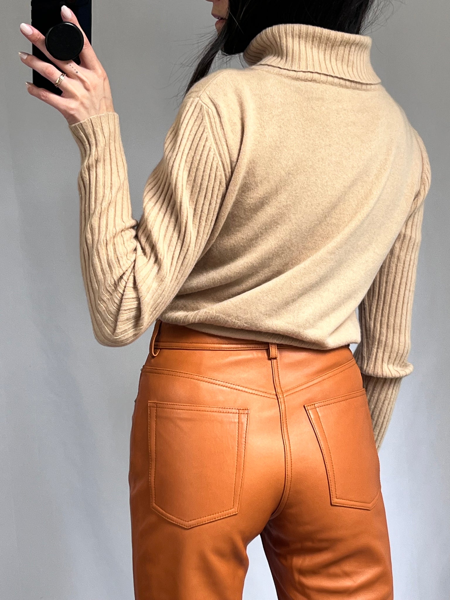 Camel Cashmere Turtleneck