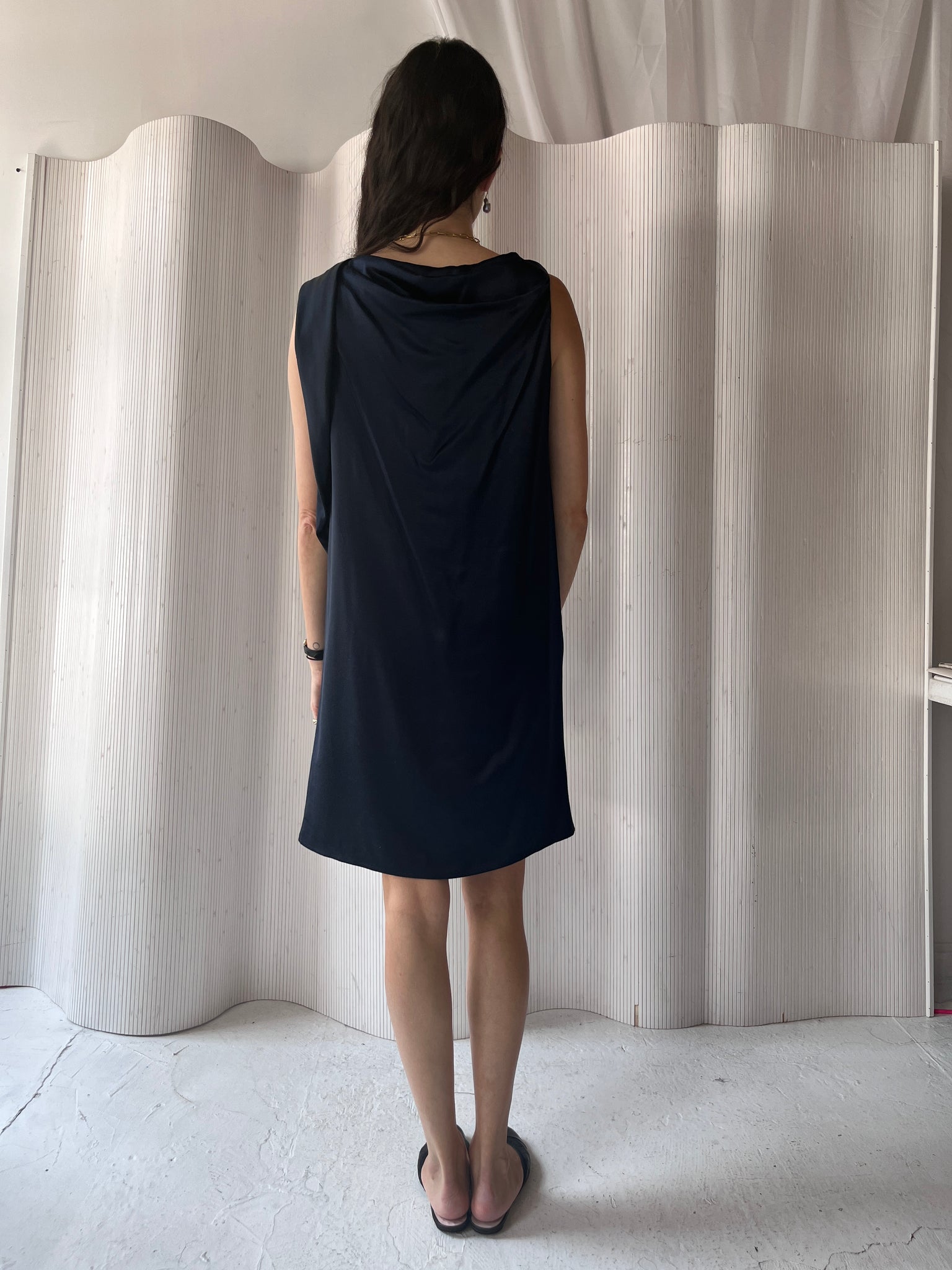 Doo-Ri Navy Silk Dress