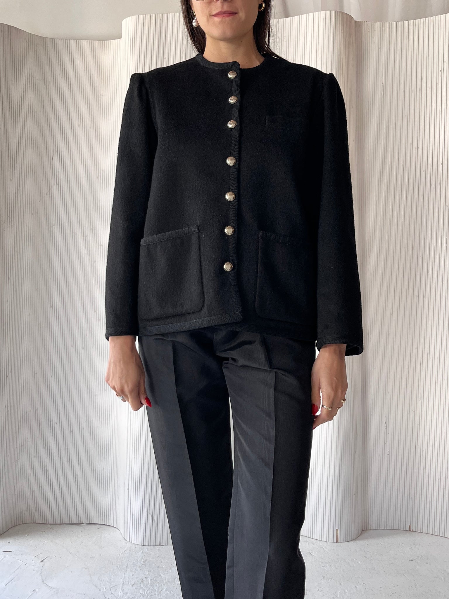 Saint Laurent Rive Gauche Black Wool Jacket RTV