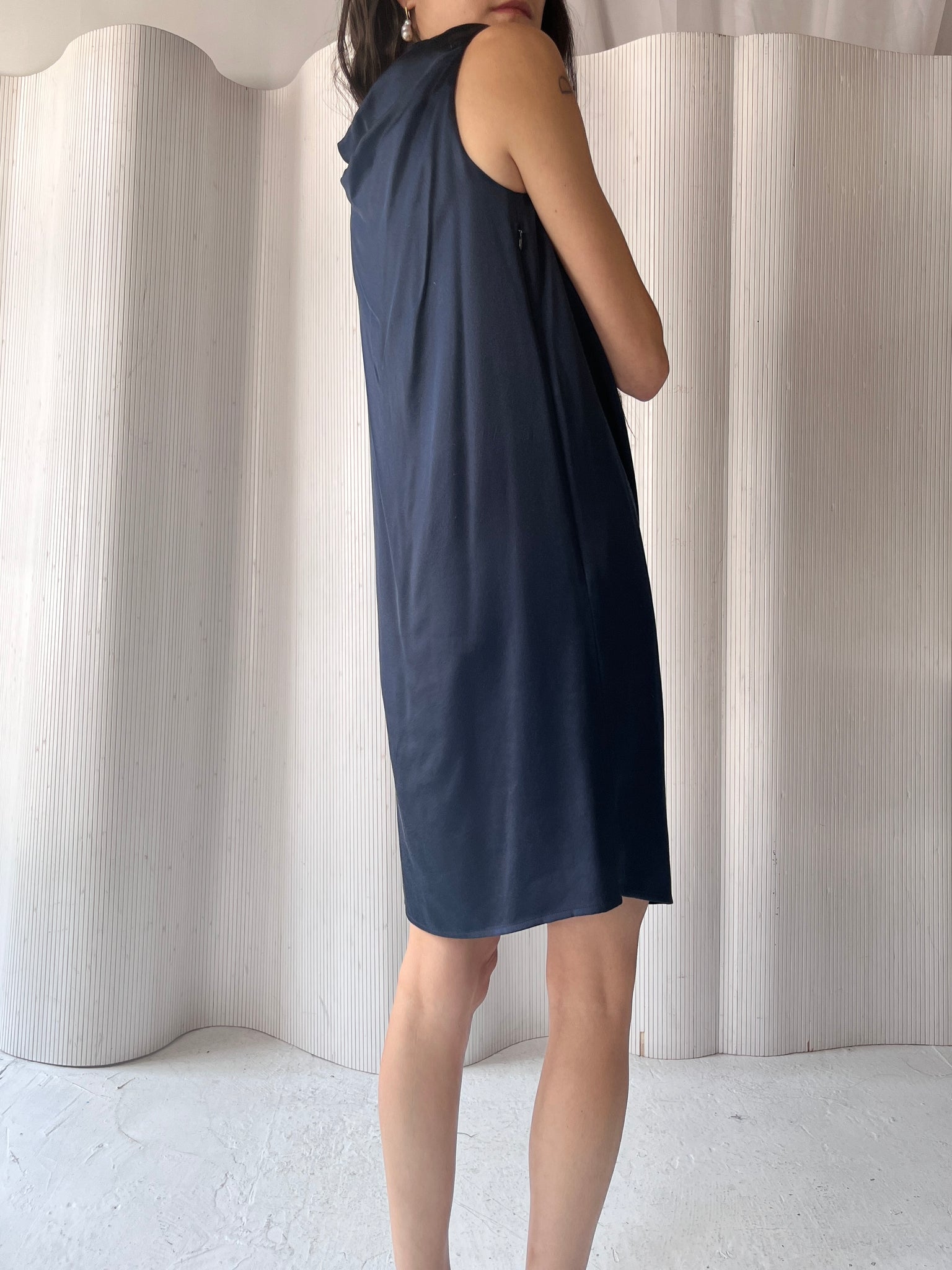 Doo-Ri Navy Silk Dress