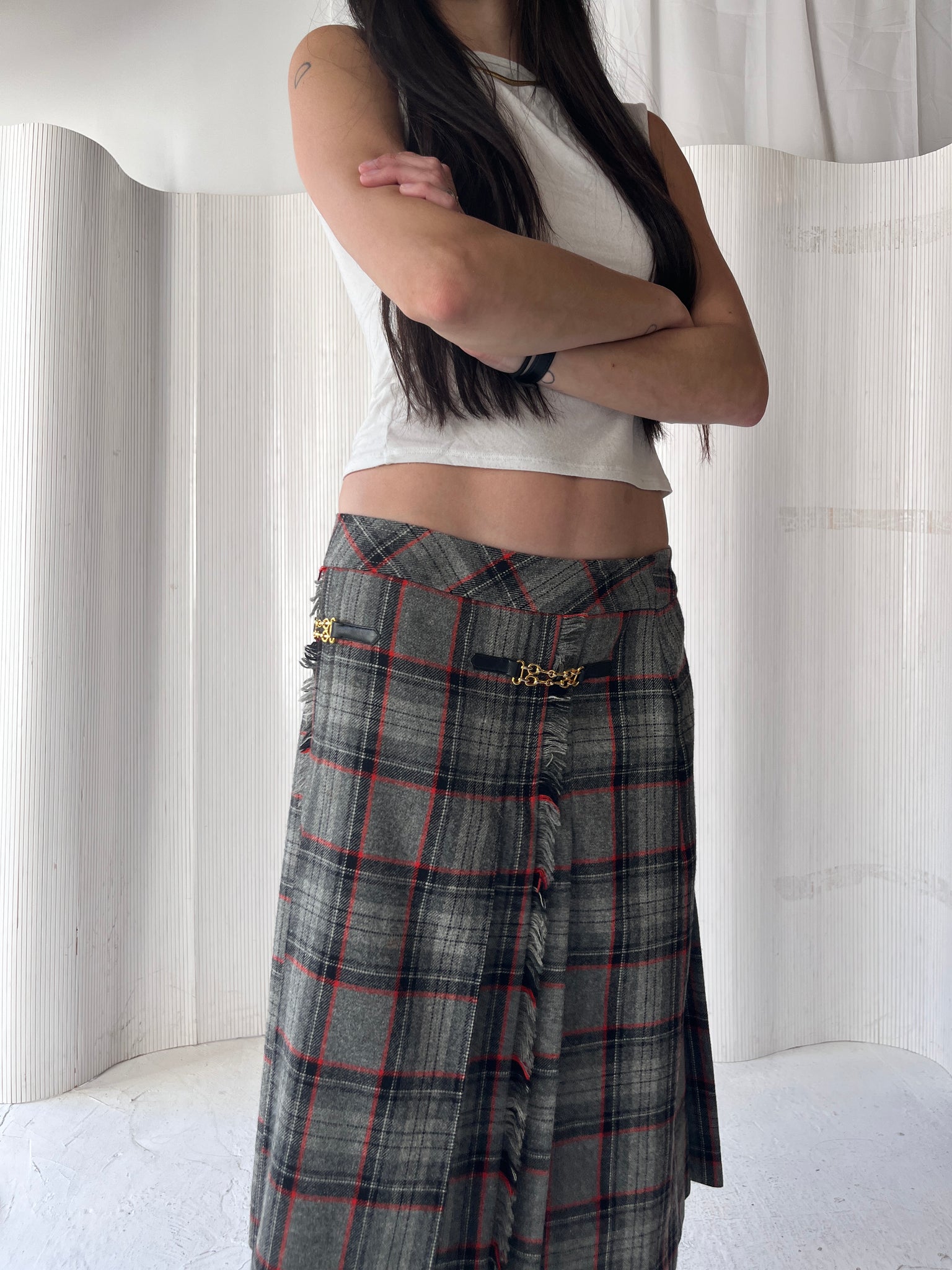 CELINE Plaid Skirt RTV