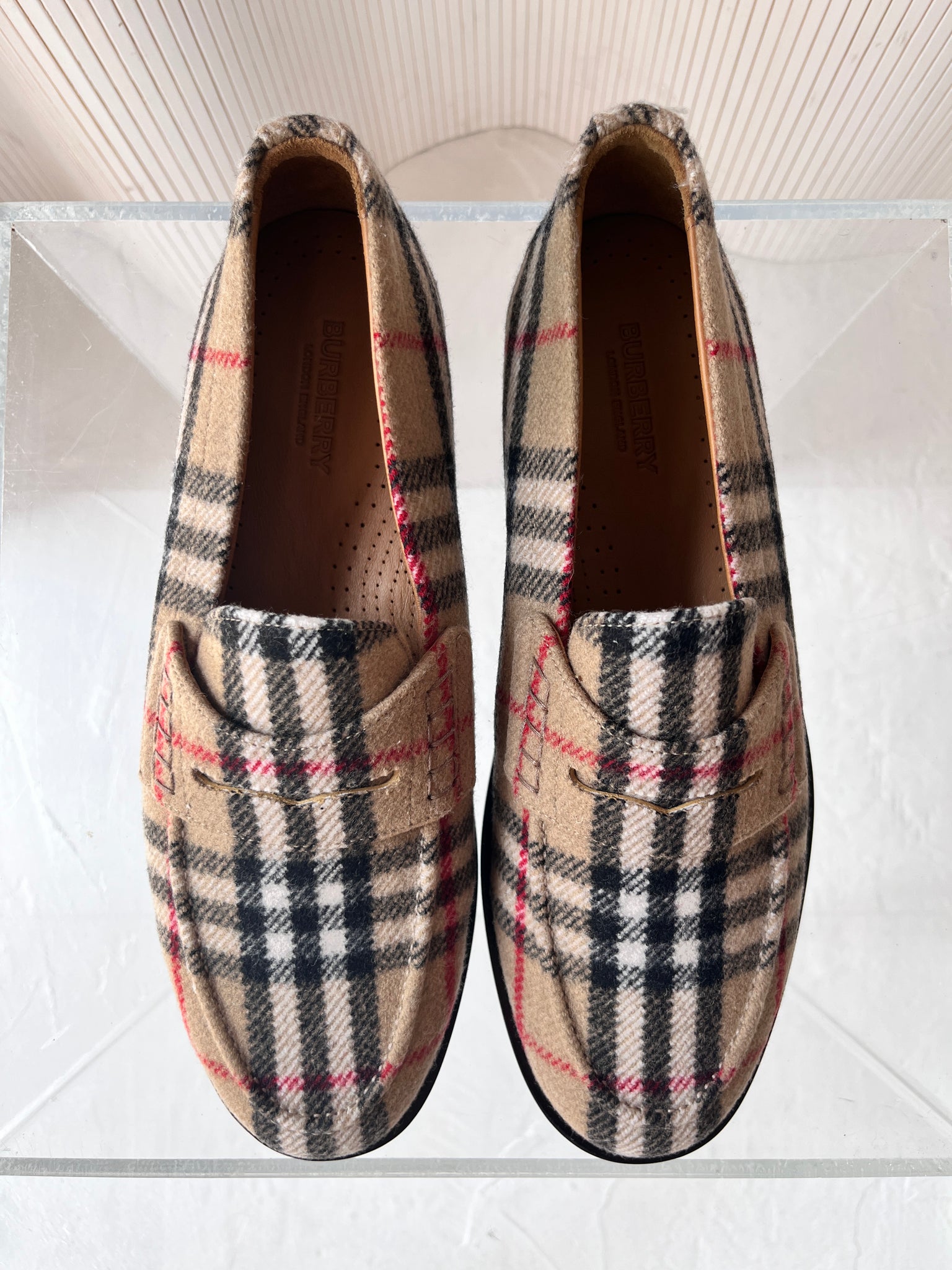 Burberry felt check loafer