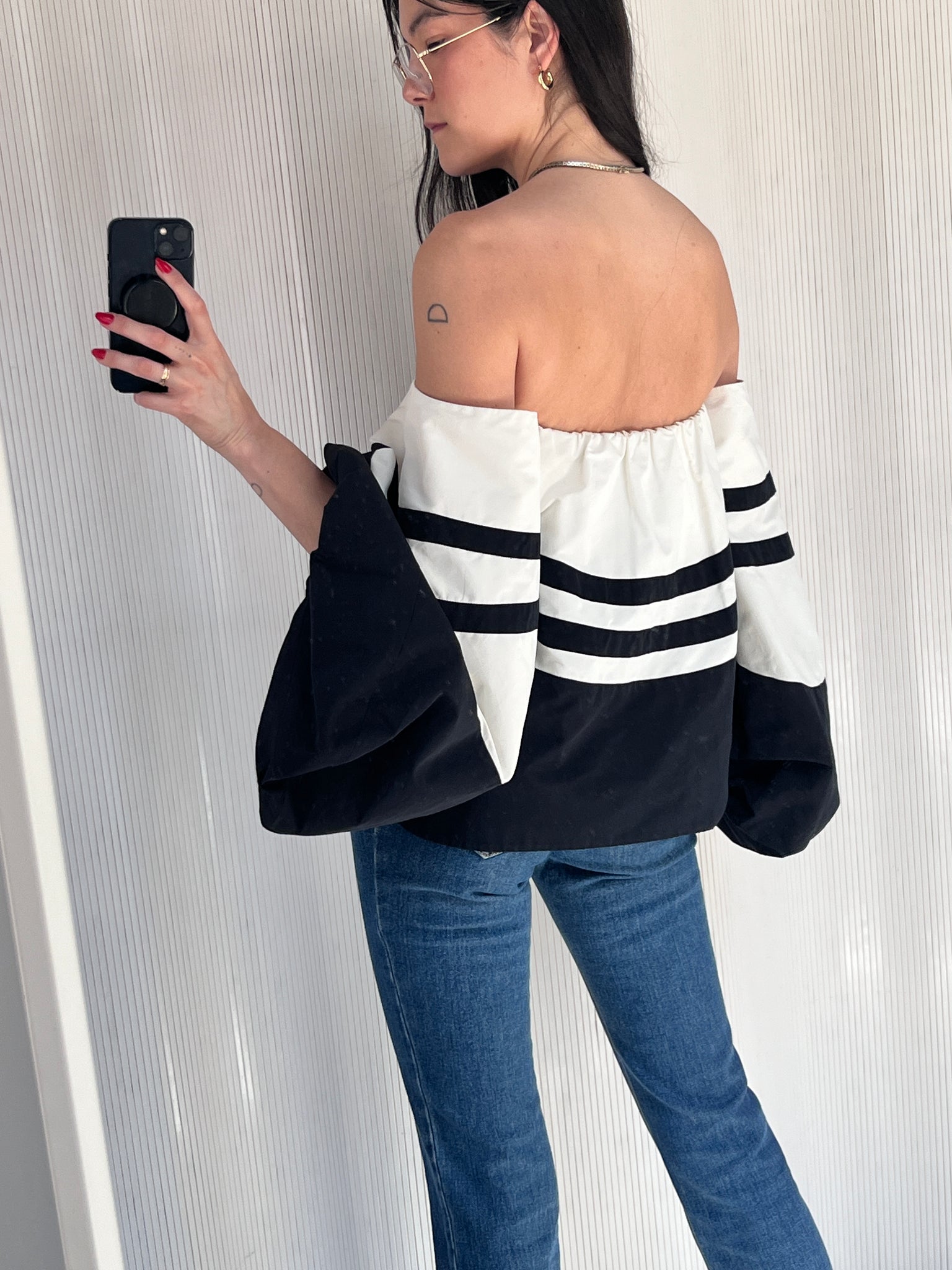 Rosie Assouline black and white top