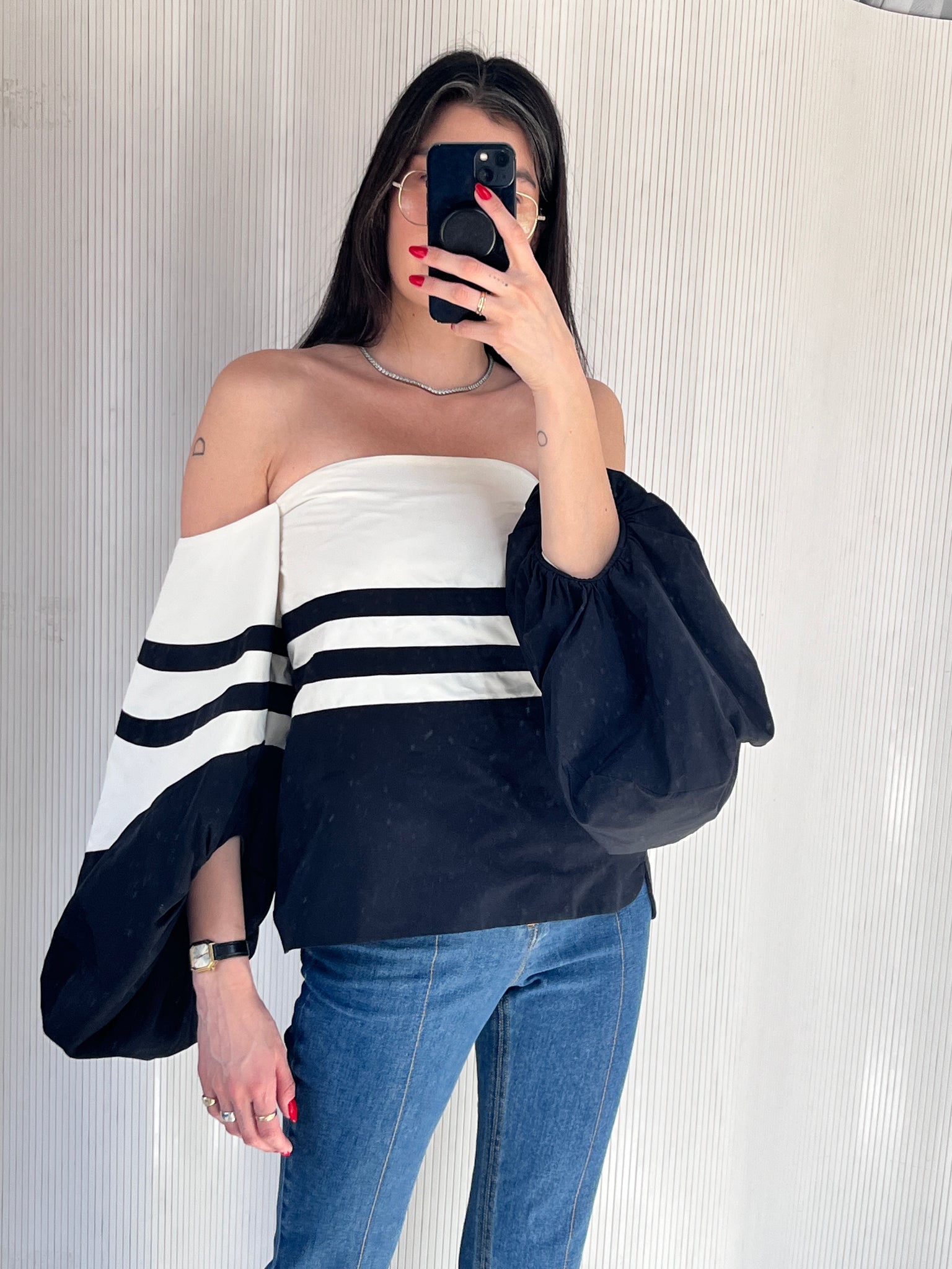 Rosie Assouline black and white top