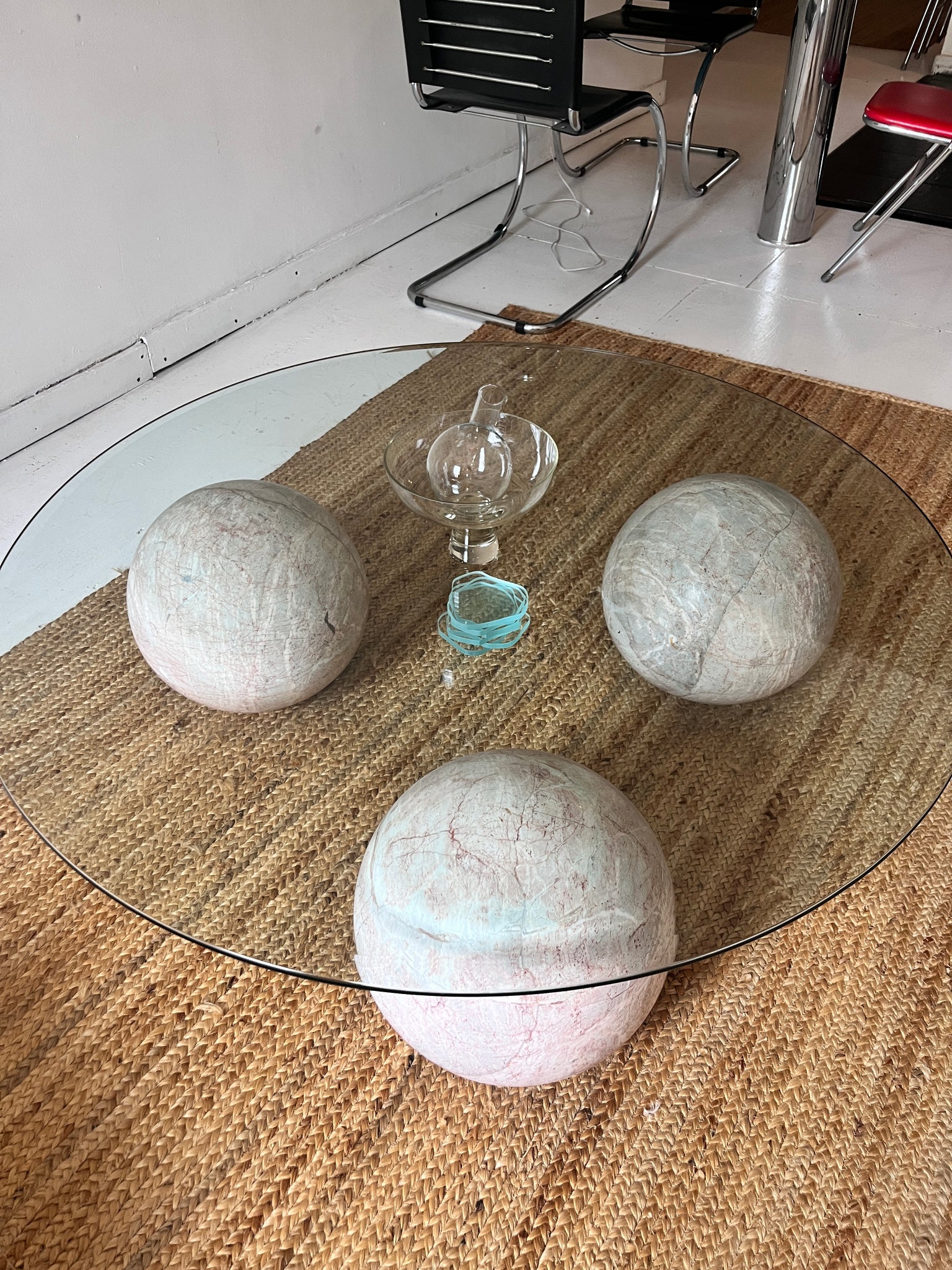 Stone and Glass Coffee Table