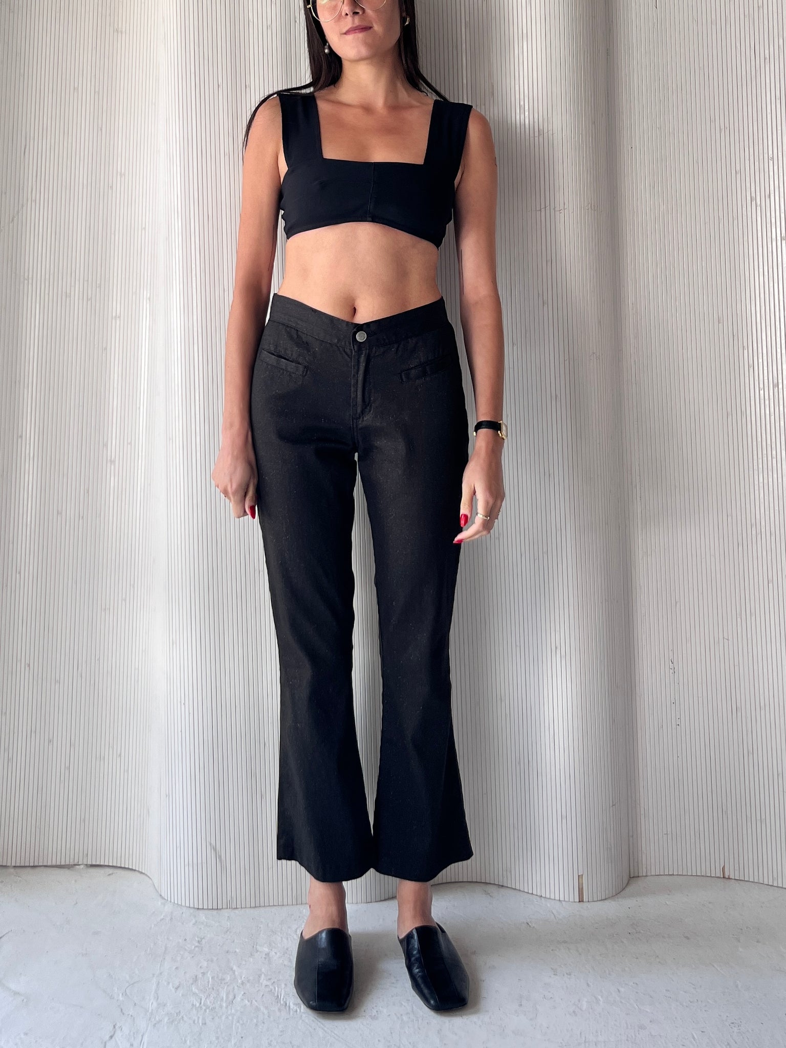 Black Glitter Flare Pants RTV