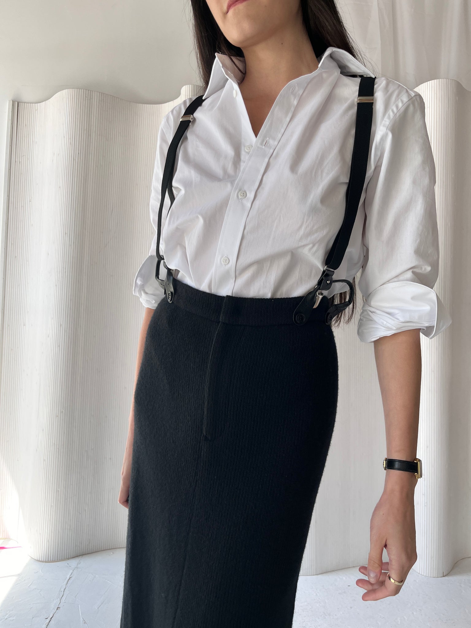 Y’s Yohji Yamamoto suspenders skirt