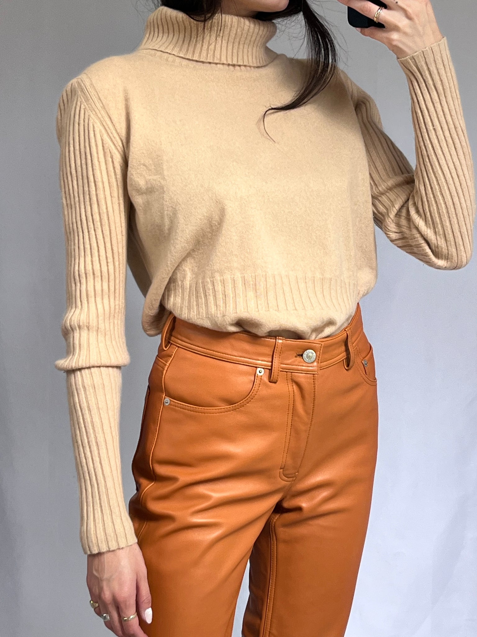 Camel Cashmere Turtleneck