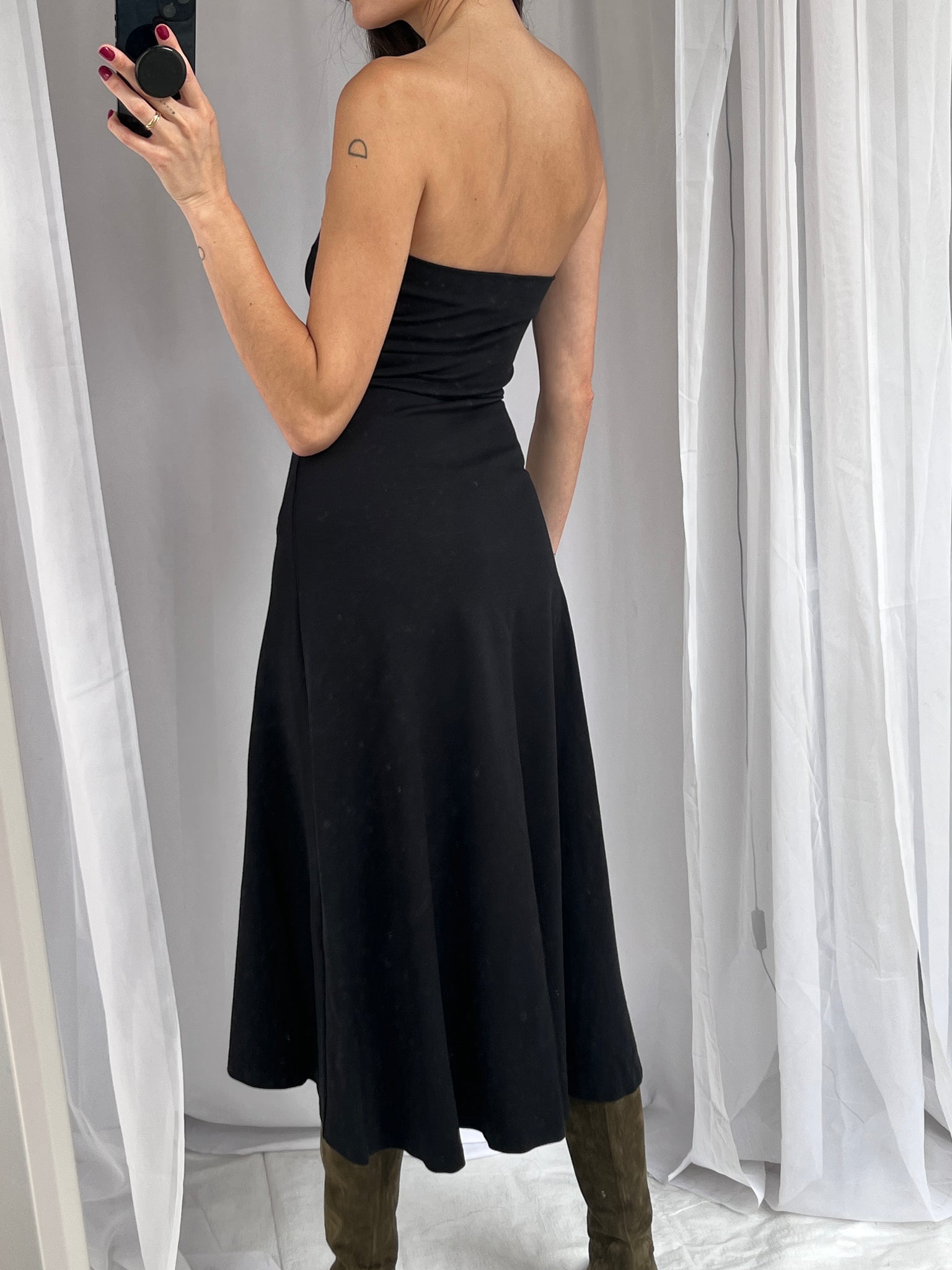 Jil Sander Strapless Midi Dress