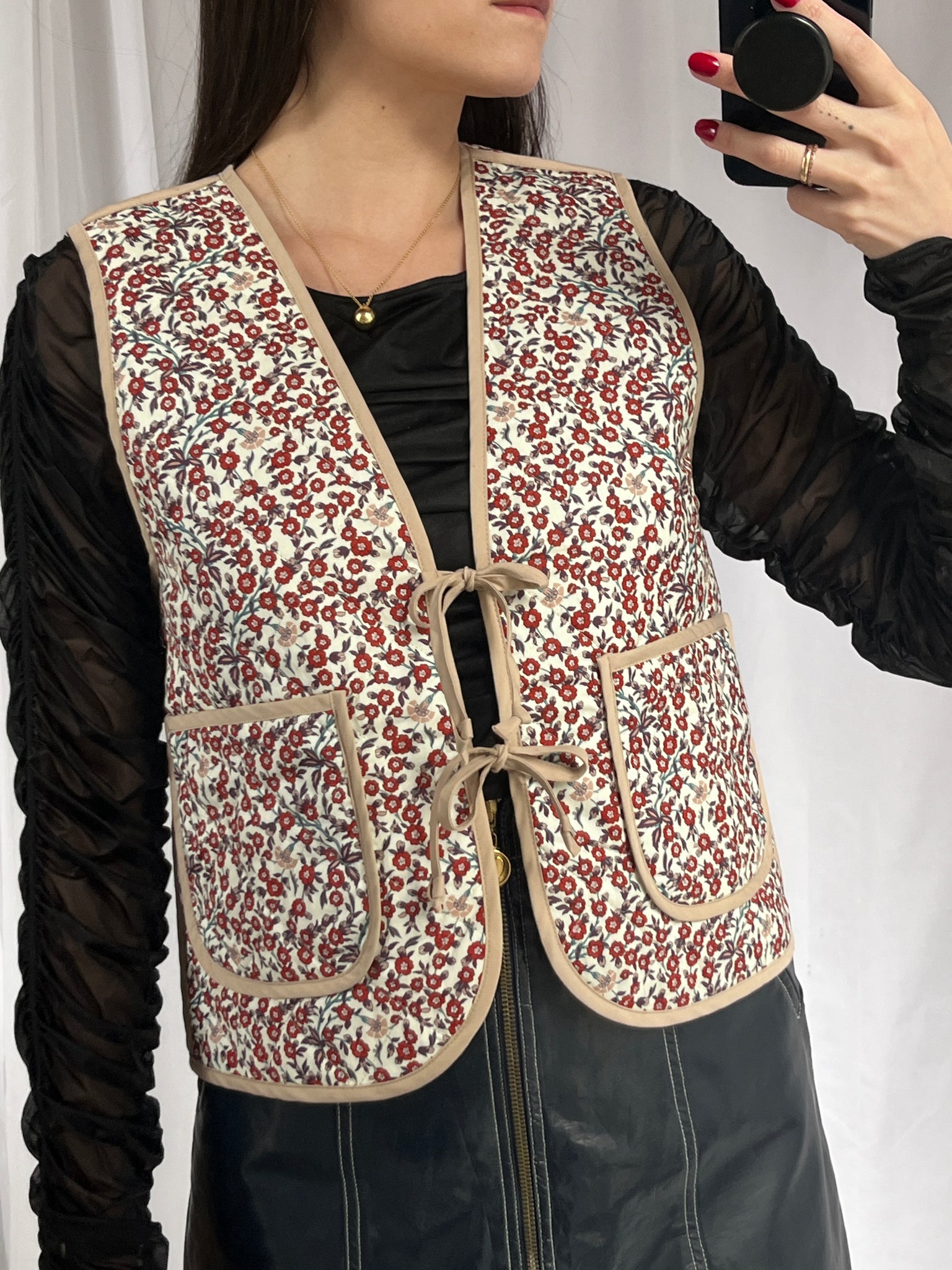 APOF floral reversible vest