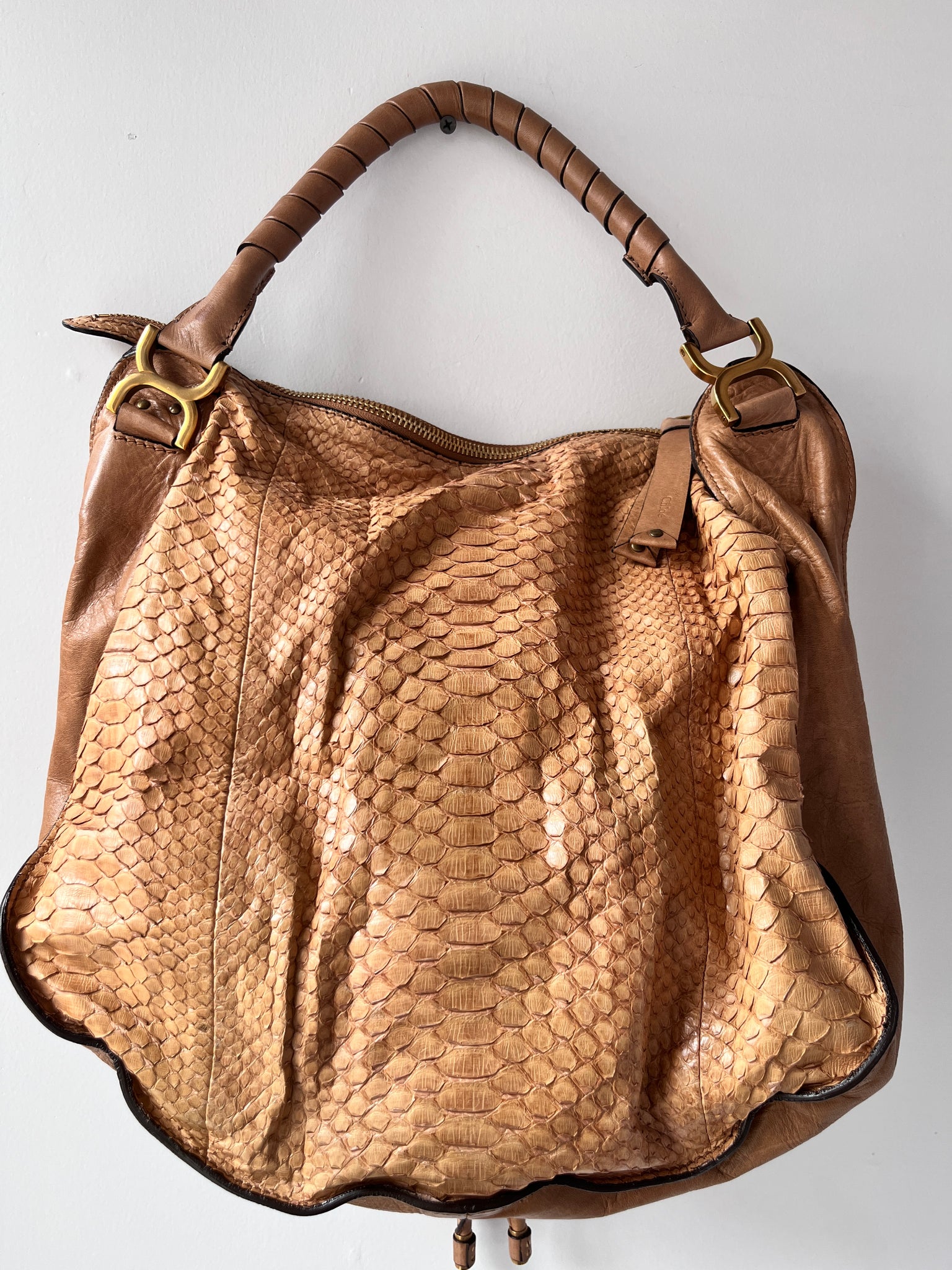 chloe marcie python bag