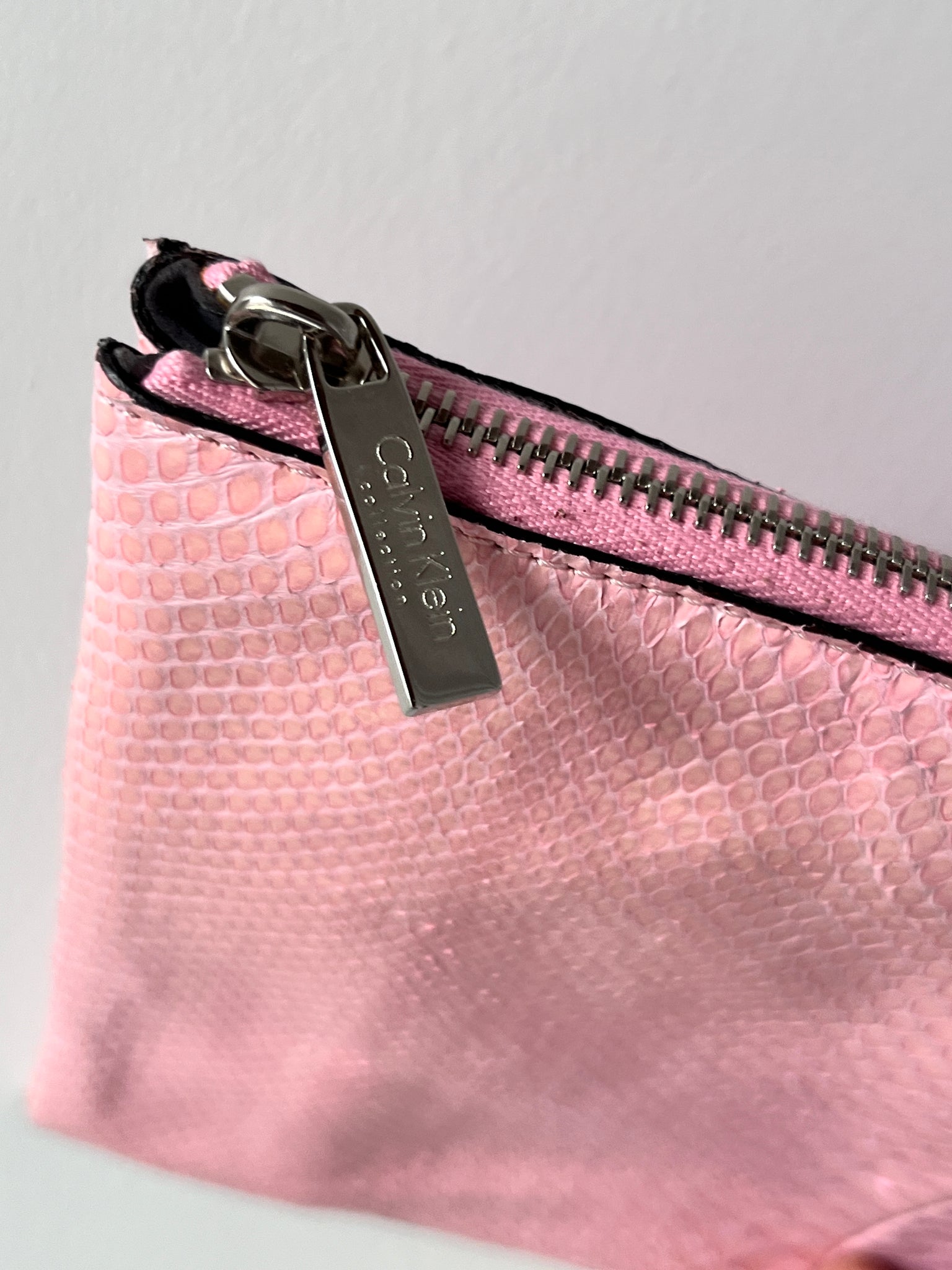 calvin klein pink snake clutch