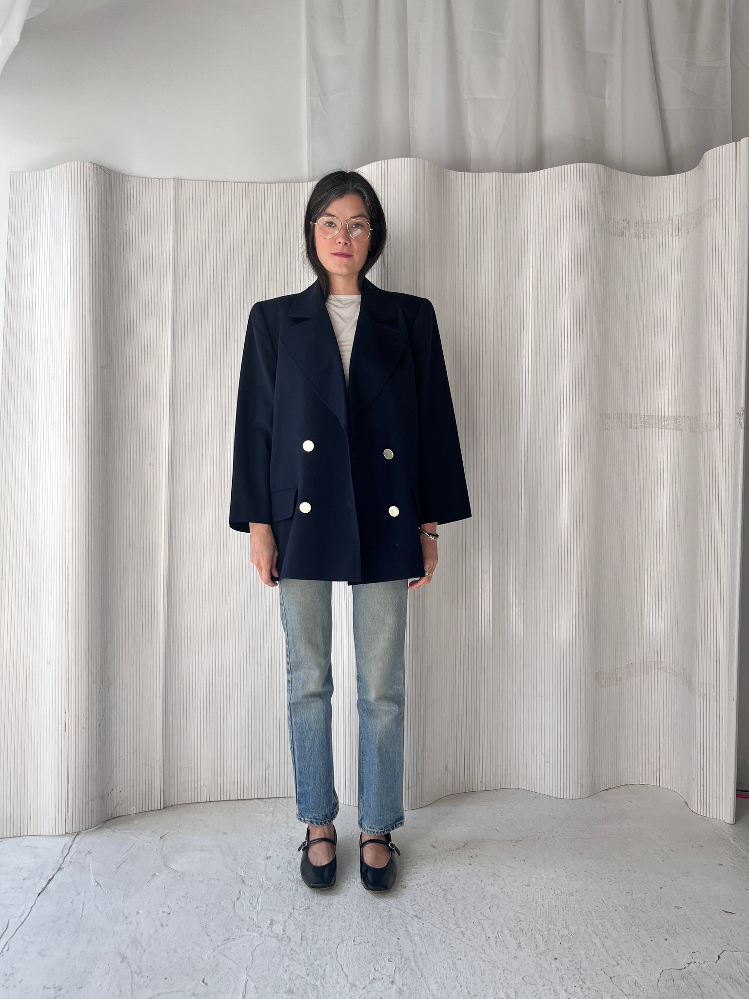 Valentino navy trapeze jacket