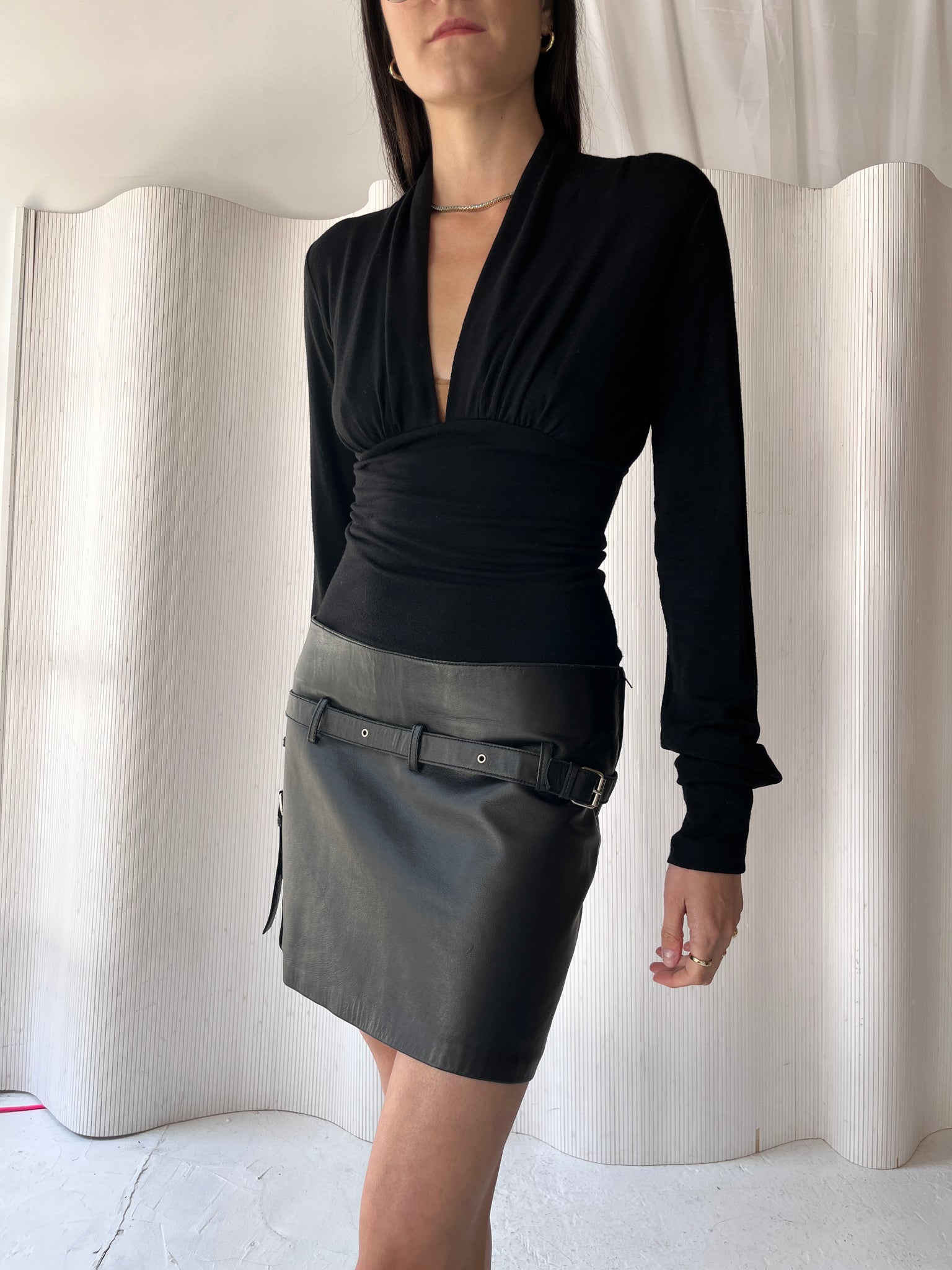 Rinascimento 2000s Leather Skirt