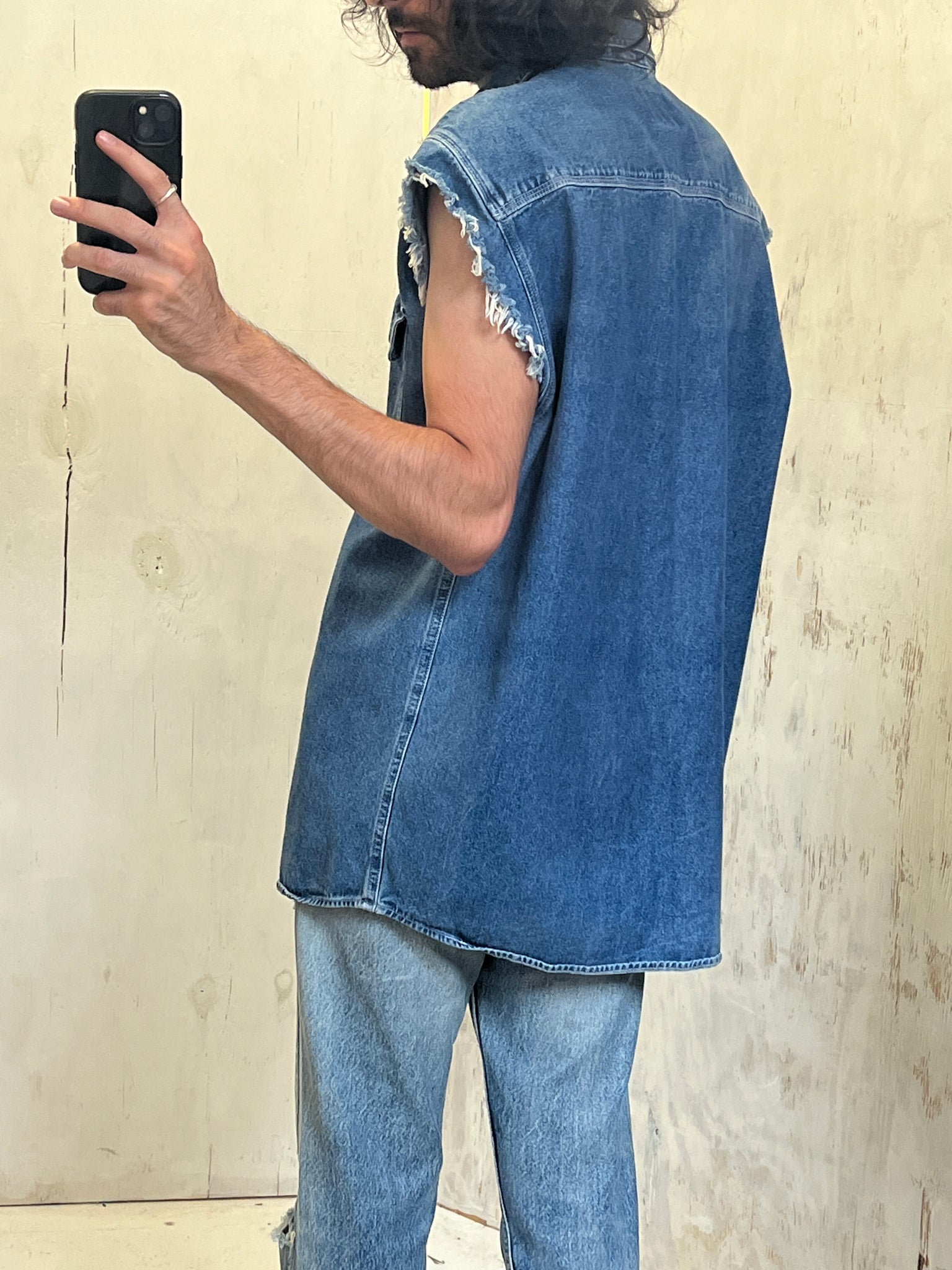 American blue denim vest