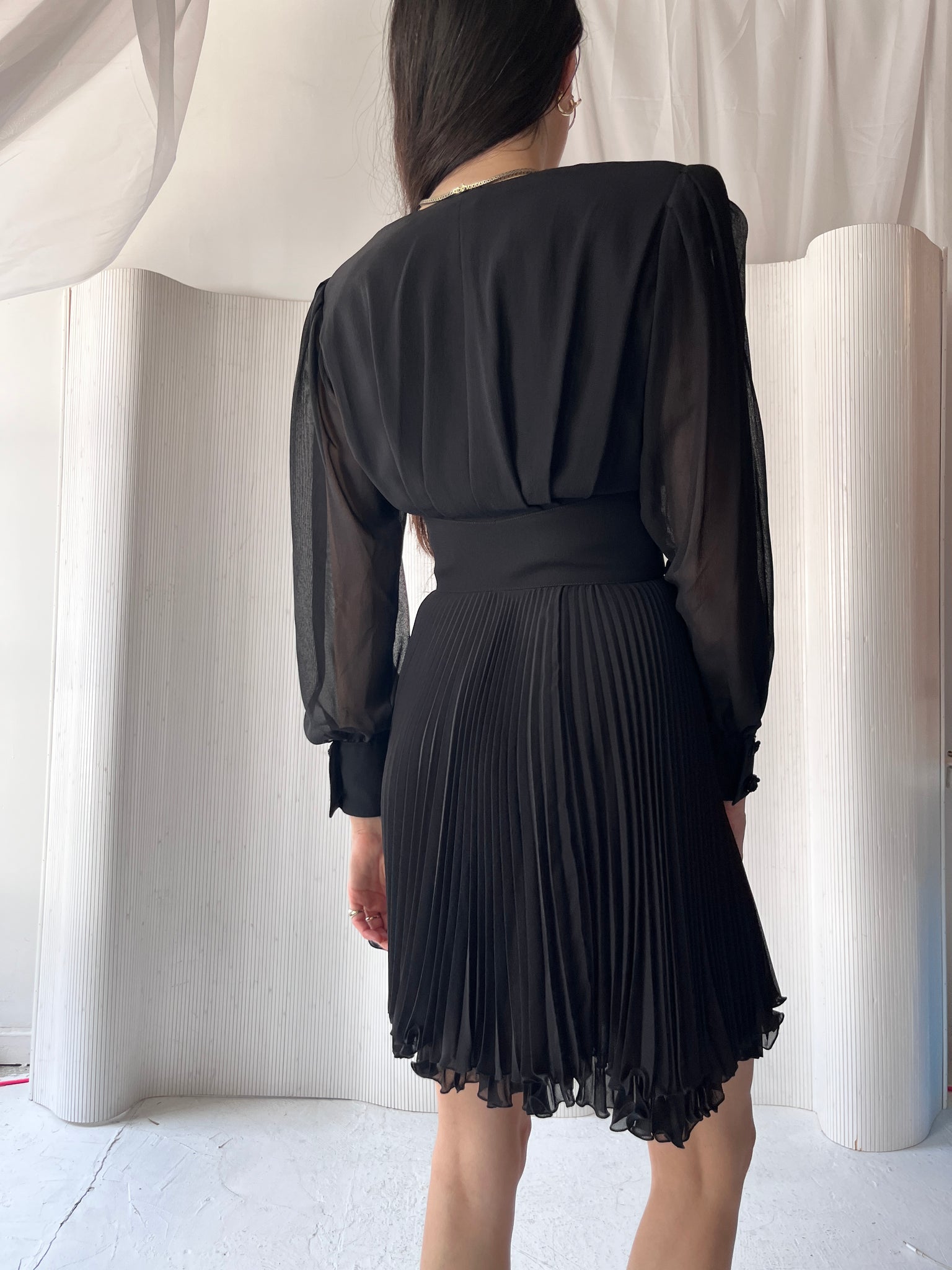 Ungaro black pleat dress