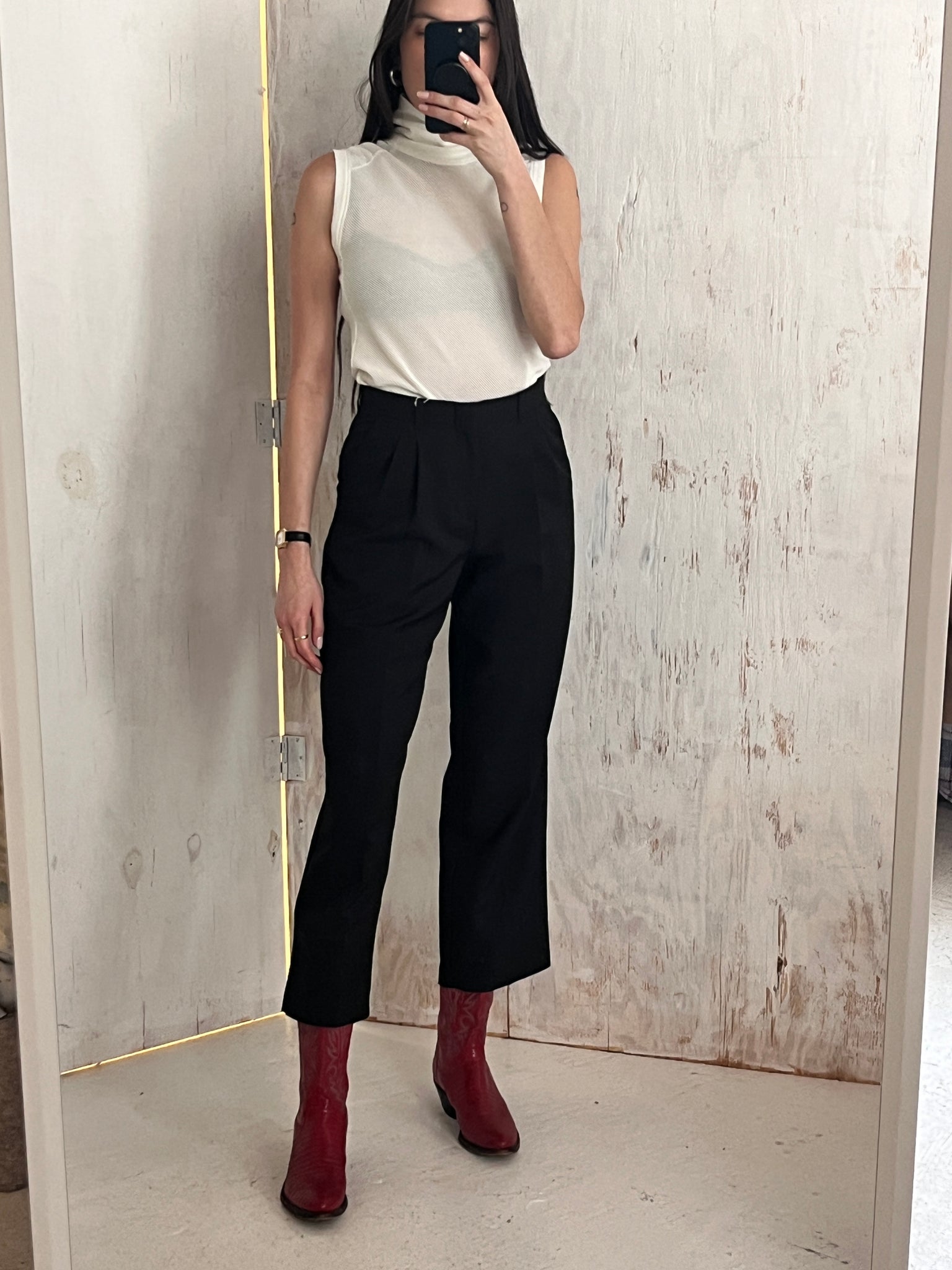 Pleated Black Trousers