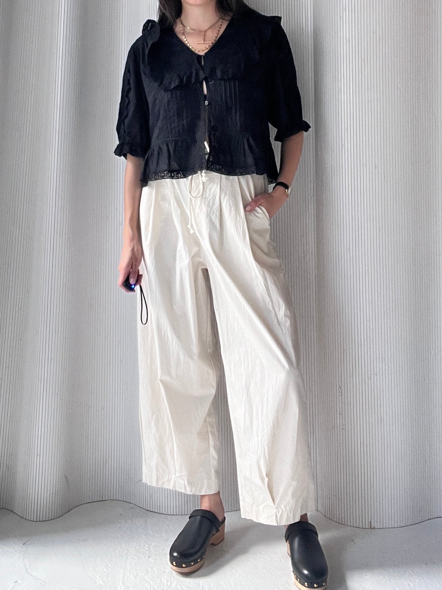 cream cotton pants