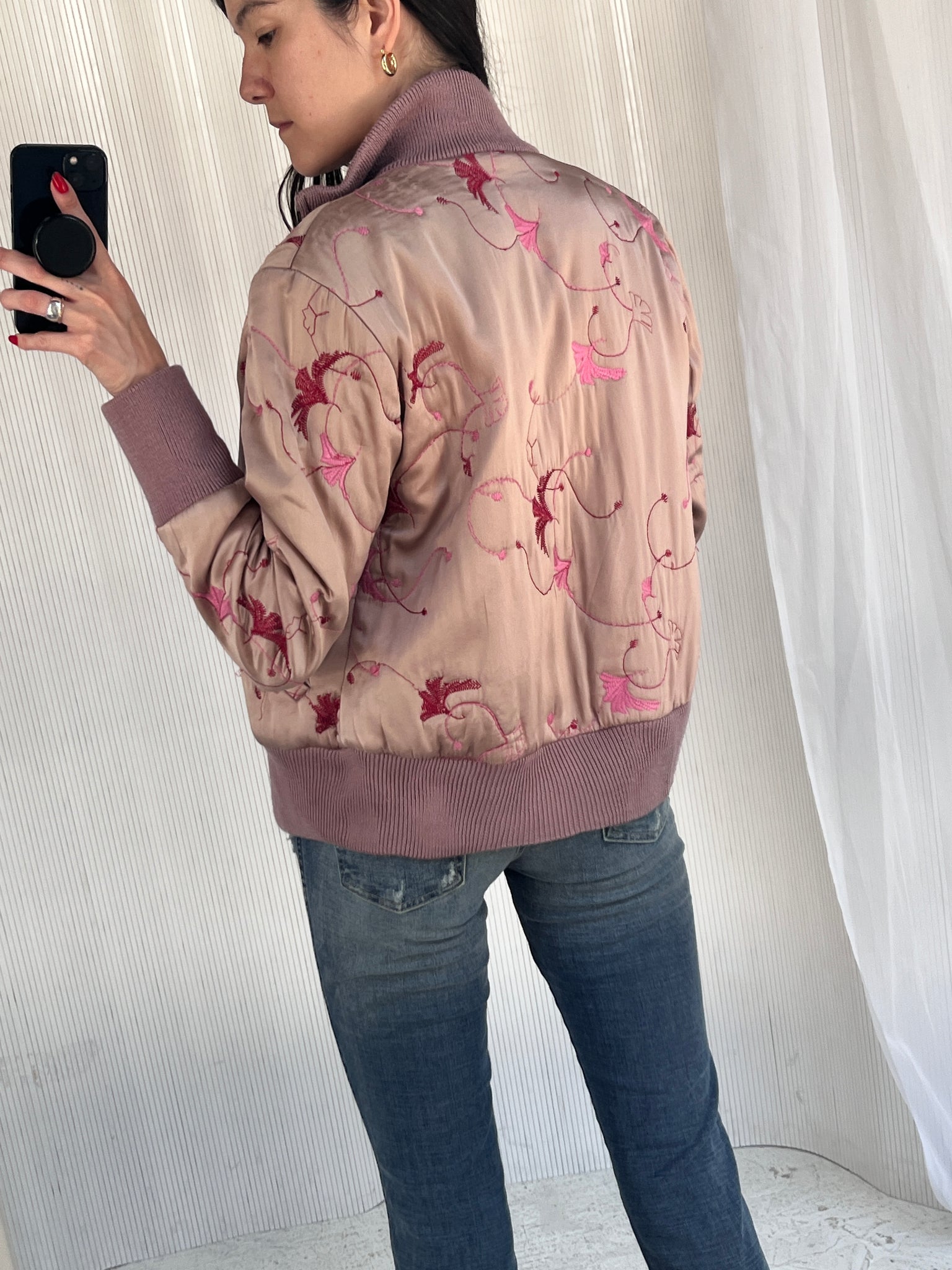 Guess silk embroidered bomber