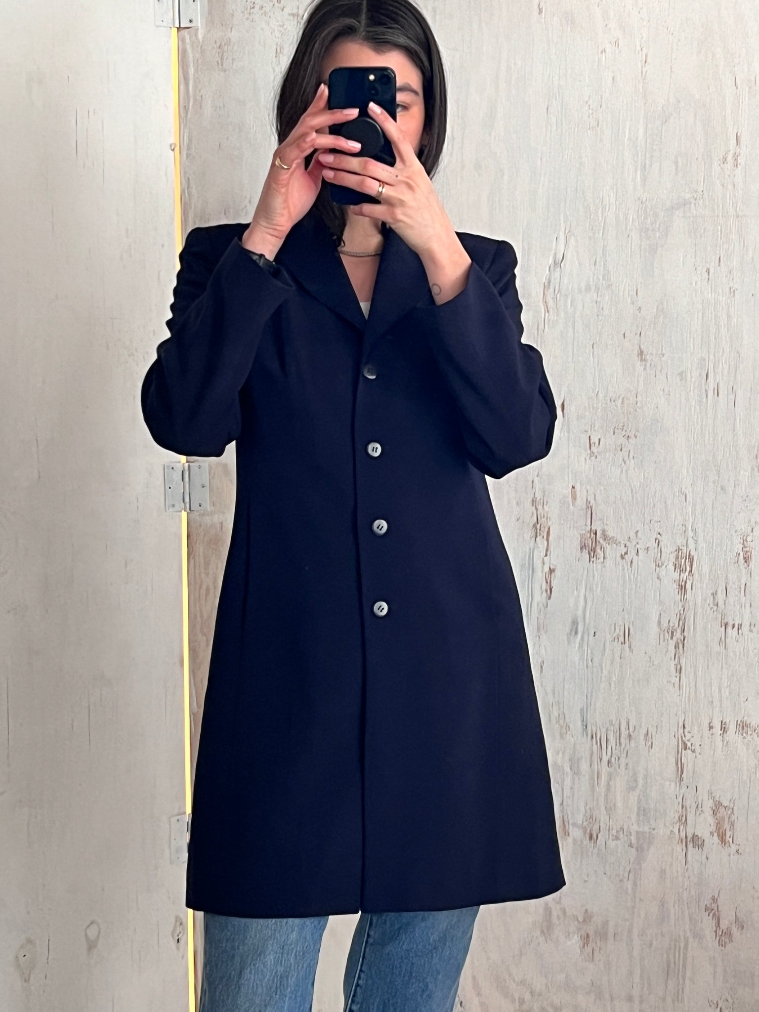 Navy Knee Length Lightweight Blazer/Jacket