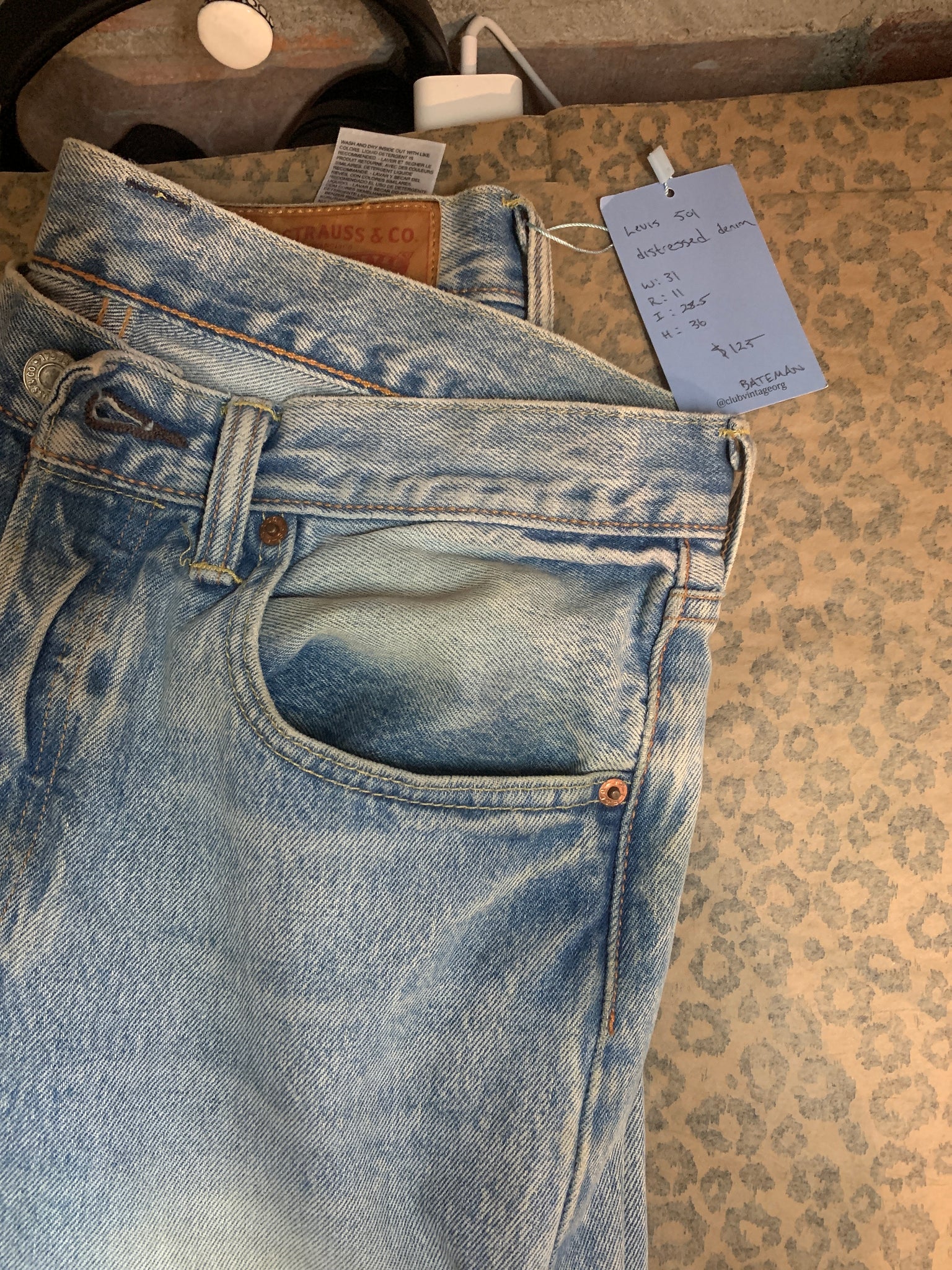 Levi’s distressed denim