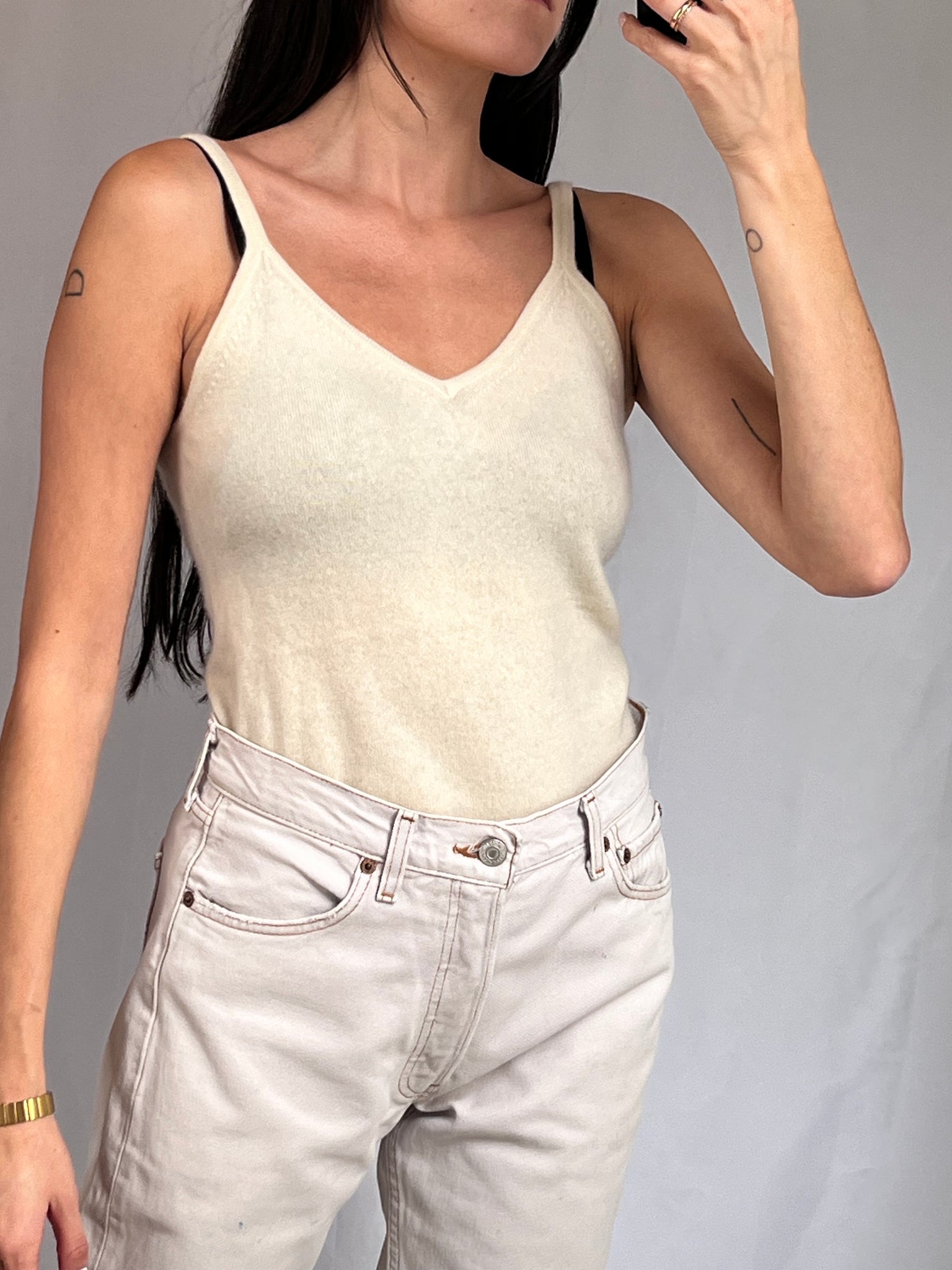 Puro Cream Cashmere Tank