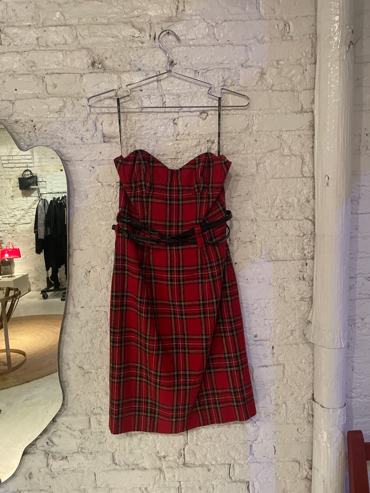 Betsey Johnson Strapless Tartan Dress