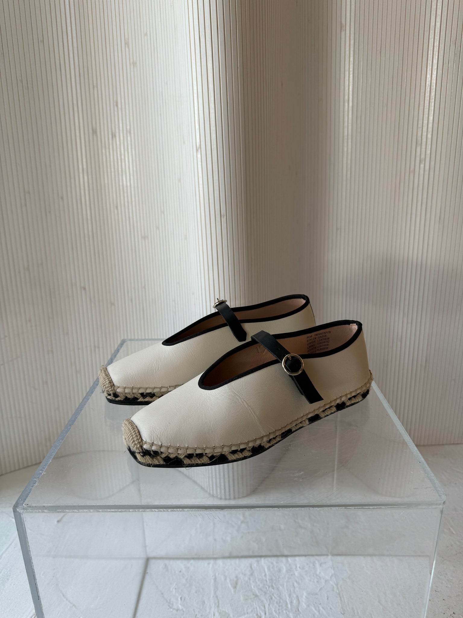 Jcrew white leather espadrille