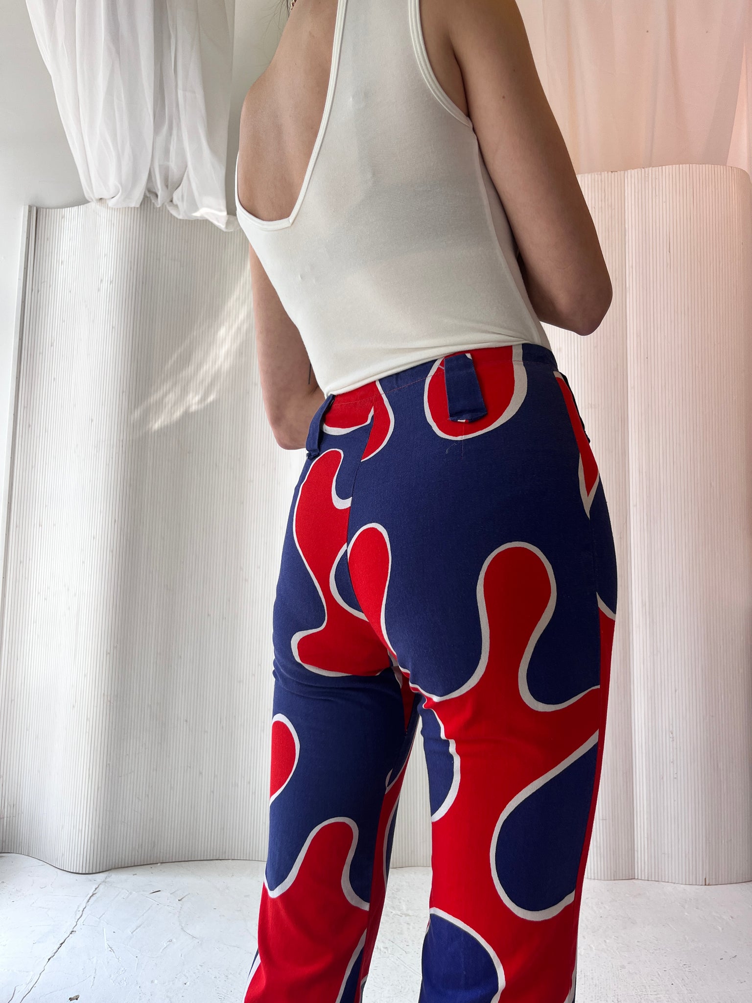 1970s handmade printed flares