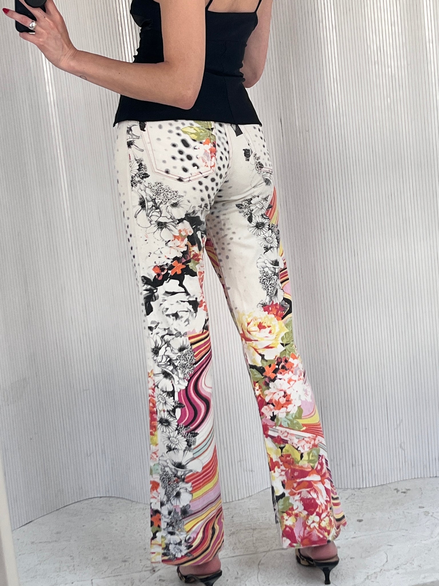 Just Cavalli sherbert printed denim