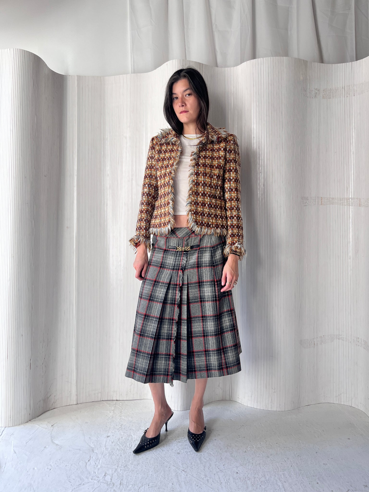 CELINE Plaid Skirt RTV