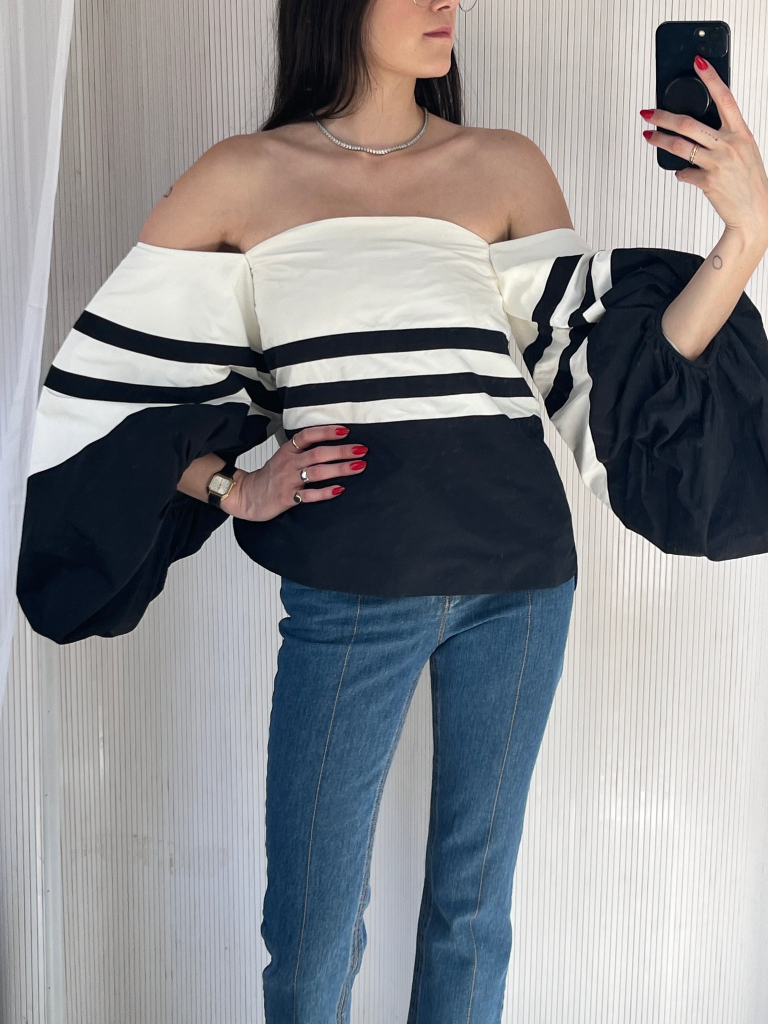 Rosie Assouline black and white top