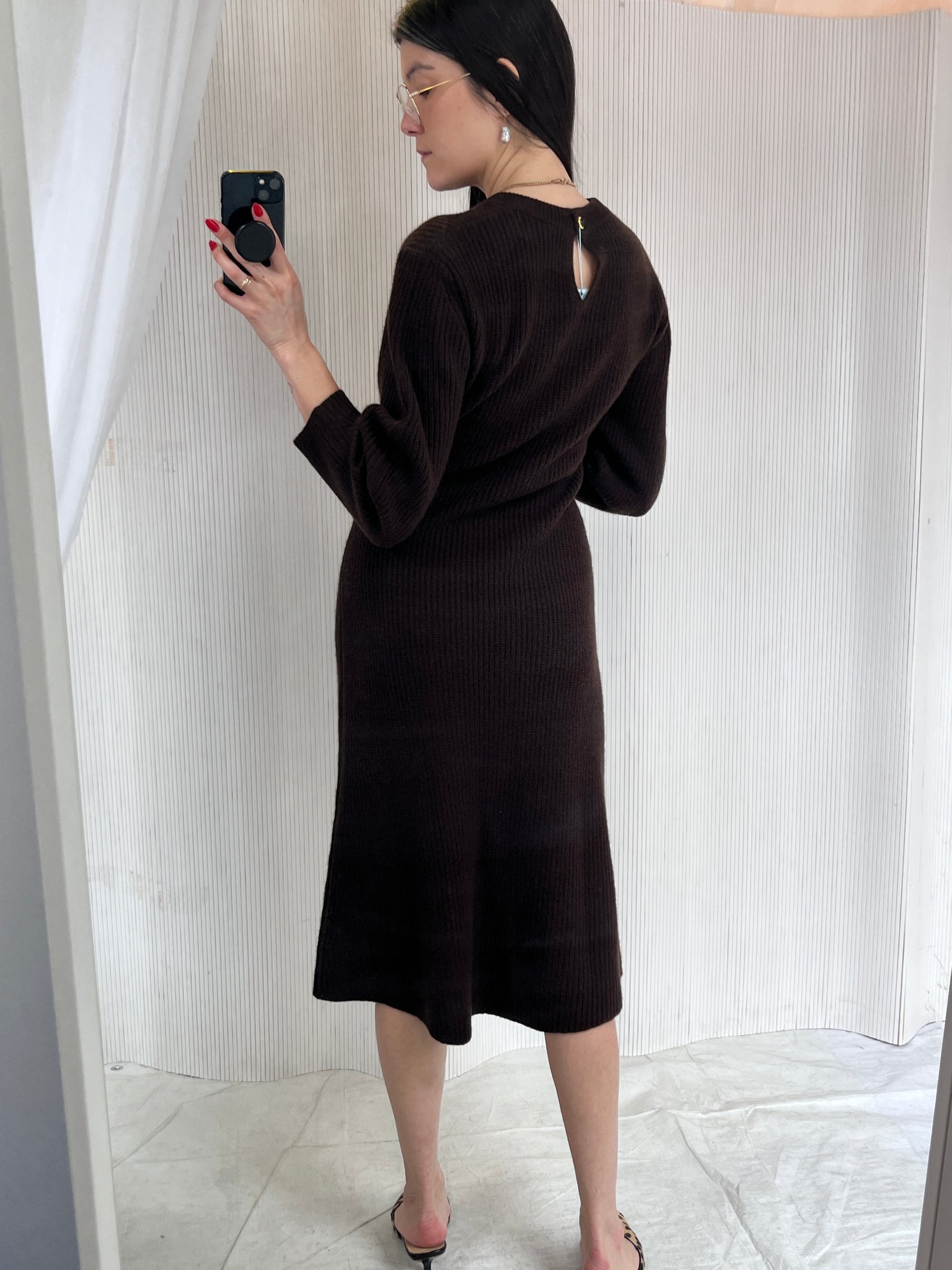 brown cashmere dress