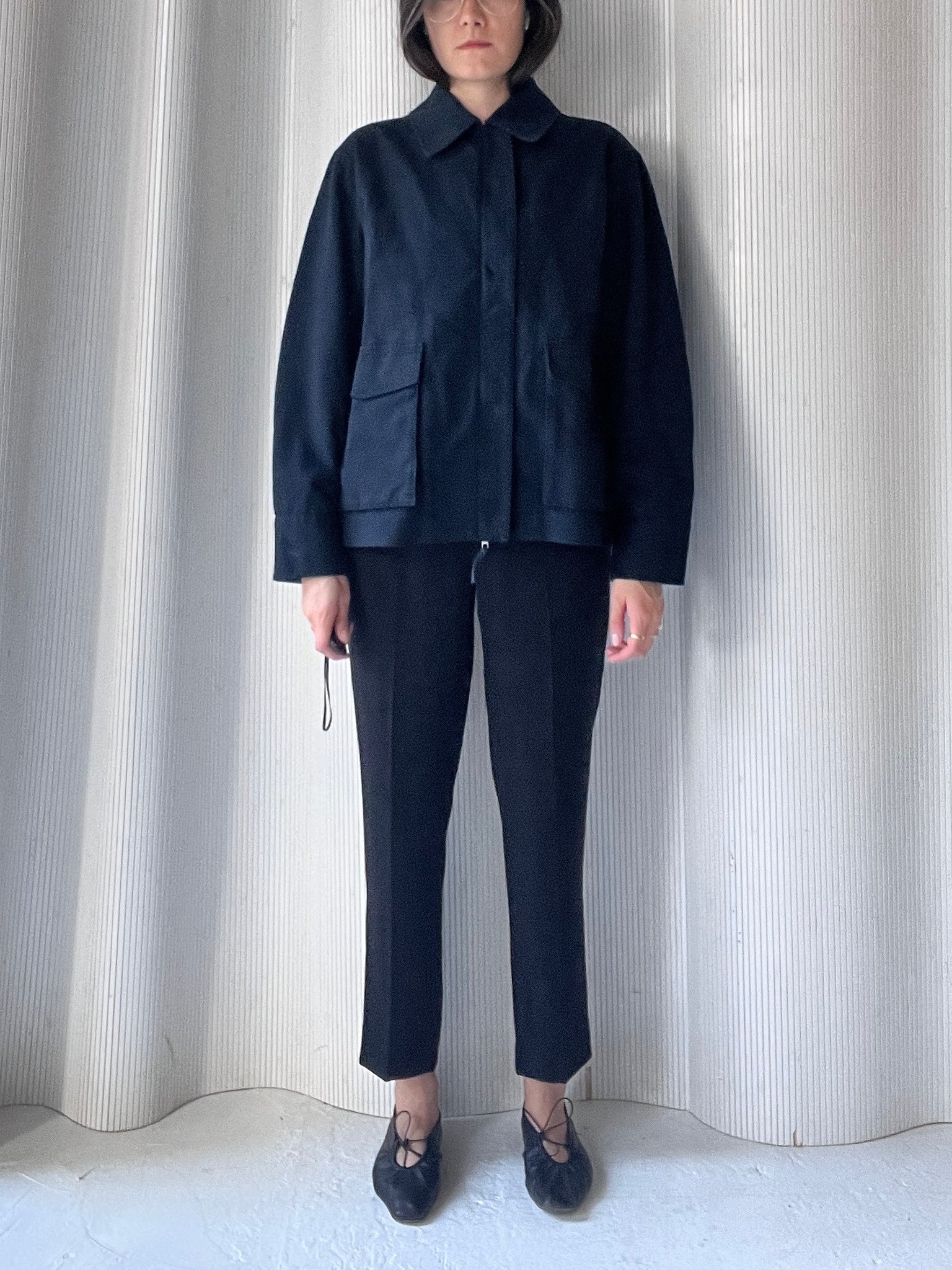 cotton navy workwear jacket