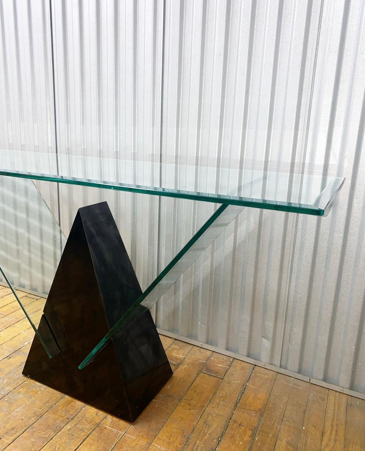 Post Modern geometric glass Console